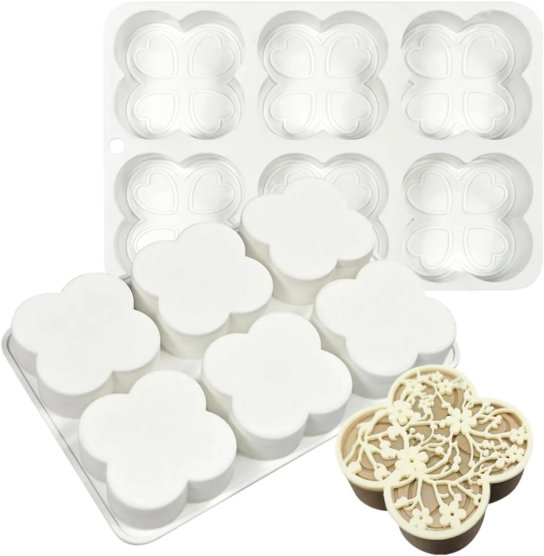 Sustainable mostsom Four-Leaf Clover Shape Silicone Mold Cake Mould Cone Mousse Dessert Decorating Tools Kitchen Accessories L_ Four-Leaf Clover Elegant