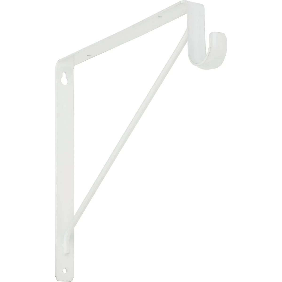 Natural Stanley Home Designs 12-5 8 In. H. x 11 In. D. Shelf Rod Bracket White Reusable