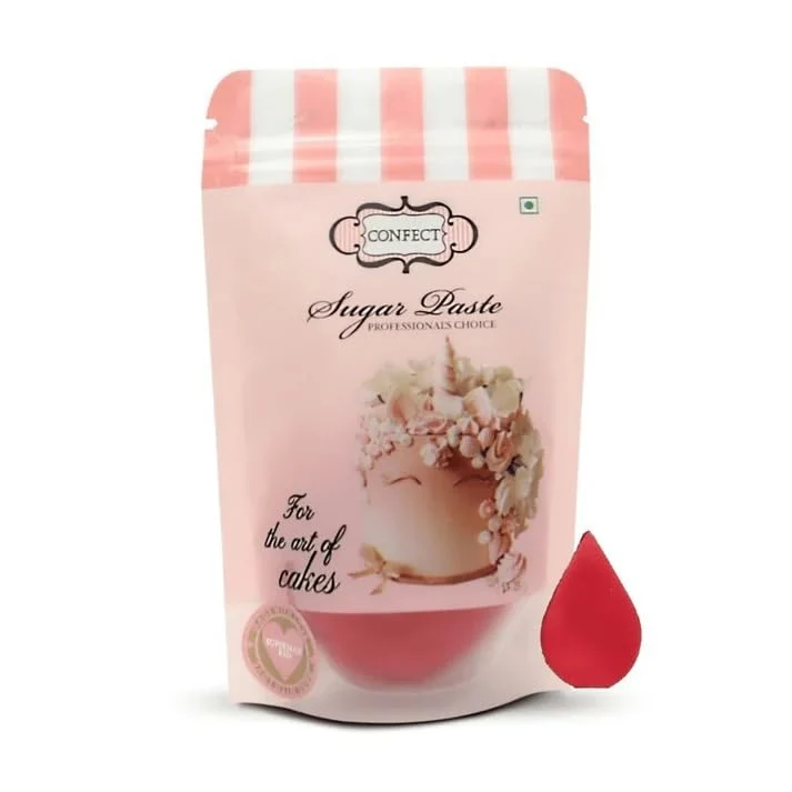 Fine Crafted Confect Red Fondant Vibrant Edible Cake Fondant for Christmas amp Special Occasions Easy to Roll Smooth Texture I for Cake Decorating amp Cupcakes Vegan amp Gluten- – 8.8 Oz Practical