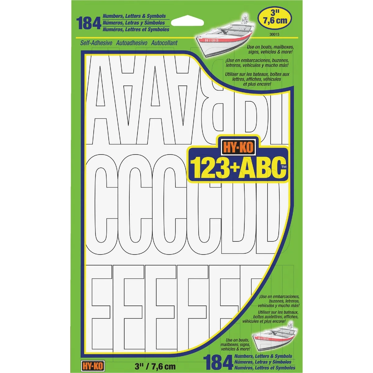 Elite Hy-Ko 3 In. White Vinyl Letters Numbers Symbols 184 Count Innovative