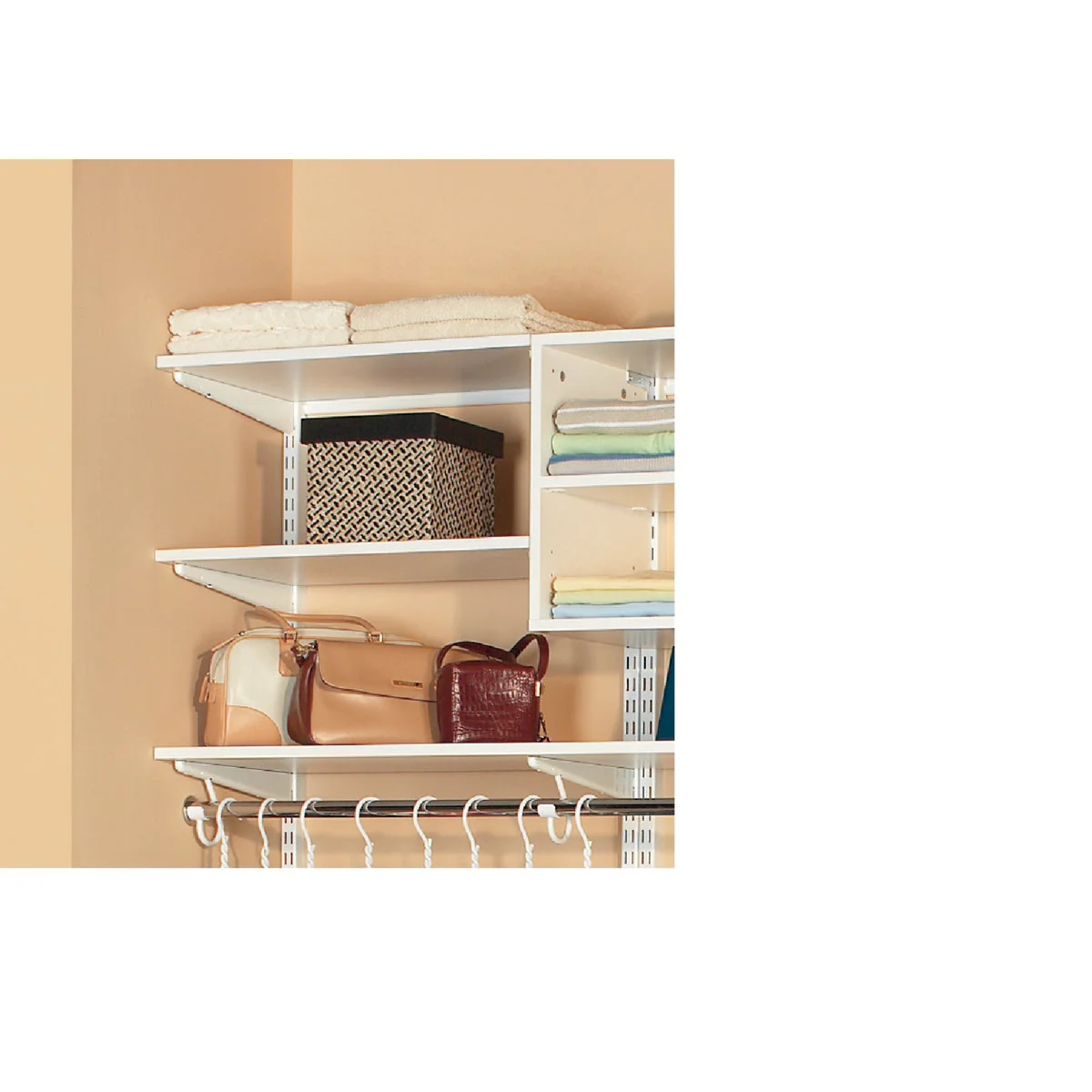 Unique Organized Living domRail 3 Ft. W. x 14 In. D Melamine Closet Shelf White Innovative