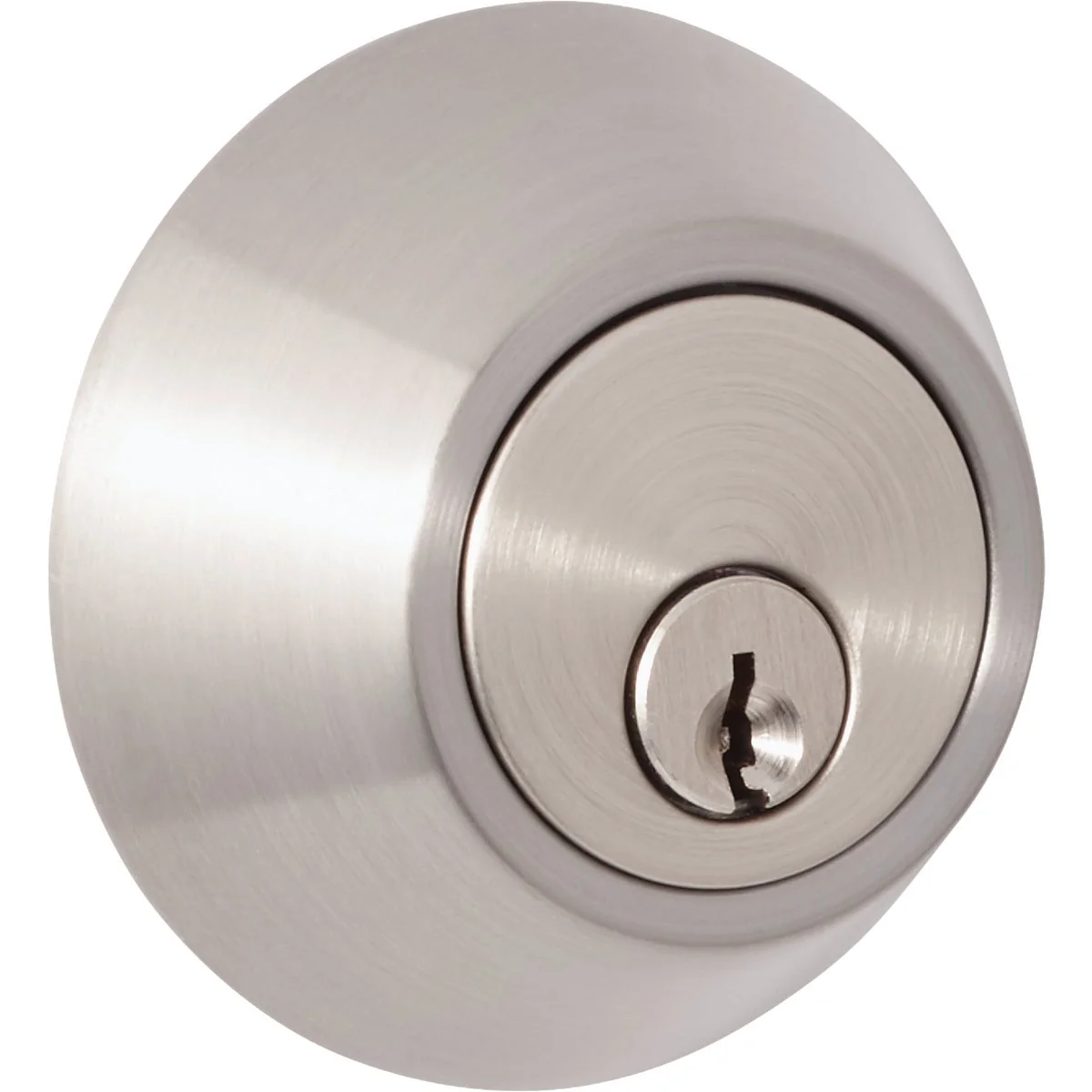 First-Class Steel Pro Brushed Nickel Single Cylinder Deadbolt Smooth