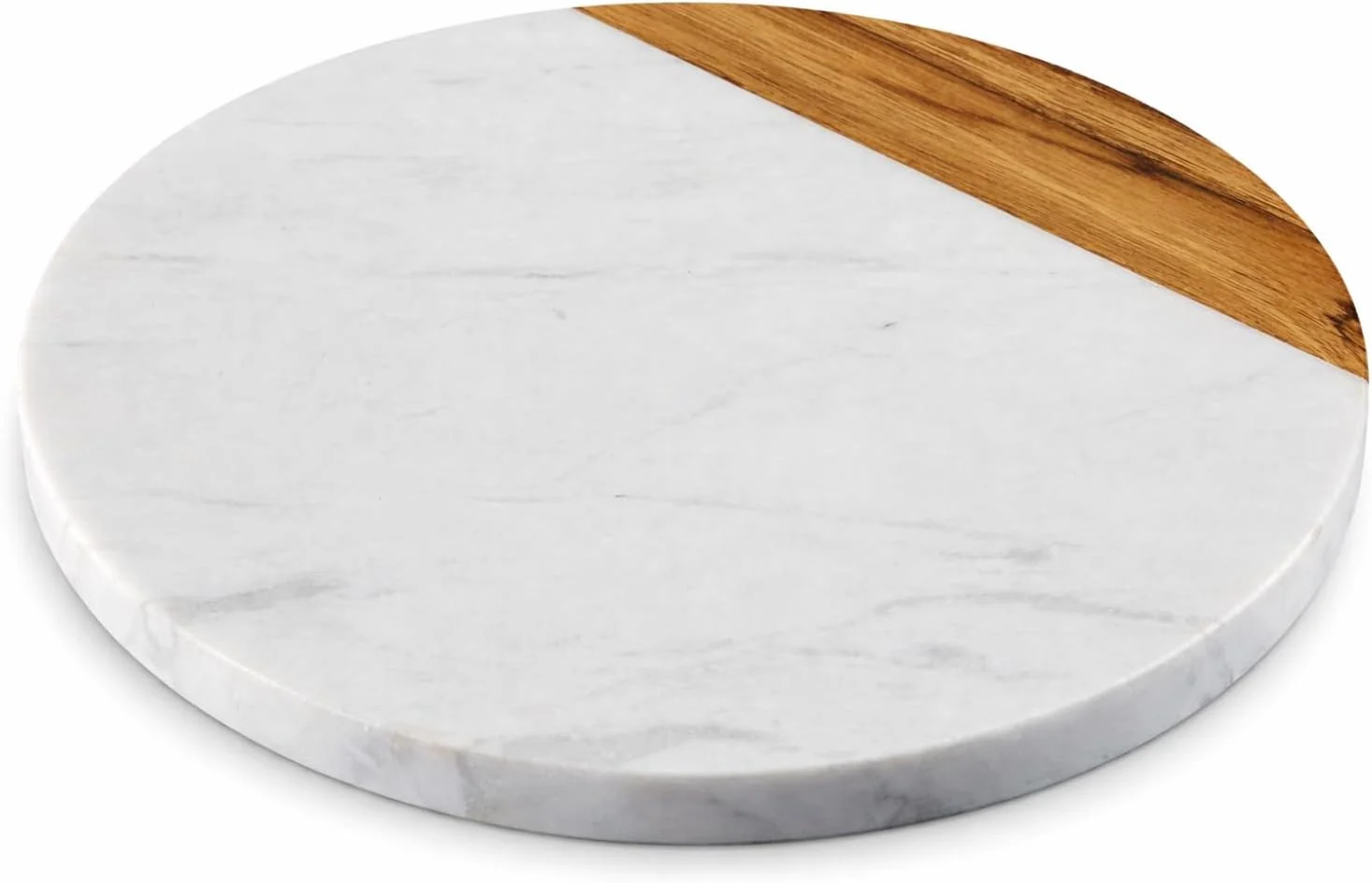 Authentic White Marble Board 10 Inches Cheese Board Acacia Wooden Serving Tray For Charcuterie Cheese Meats Fruit Crackers Cutting Board Round Slab Exclusive