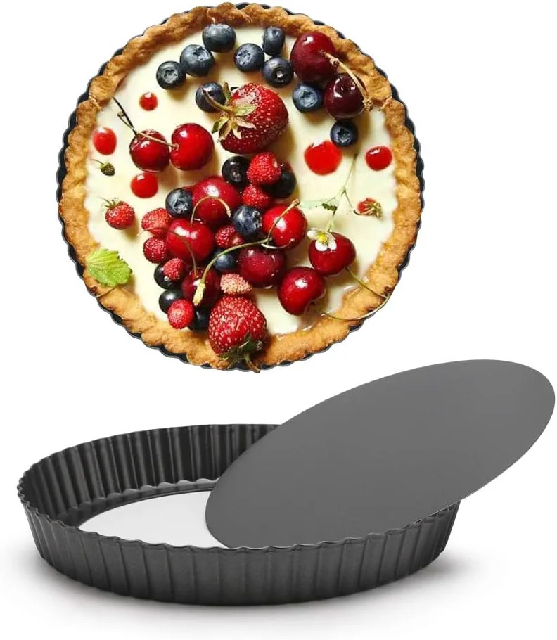 Responsible Beasea Mini Tart Pans for Baking 2pcs 8 Inch Tart Pan with Removable Bottom Small Non Stick Carbon Steel Quiche Pie Pans for Oven Baking Comfortable