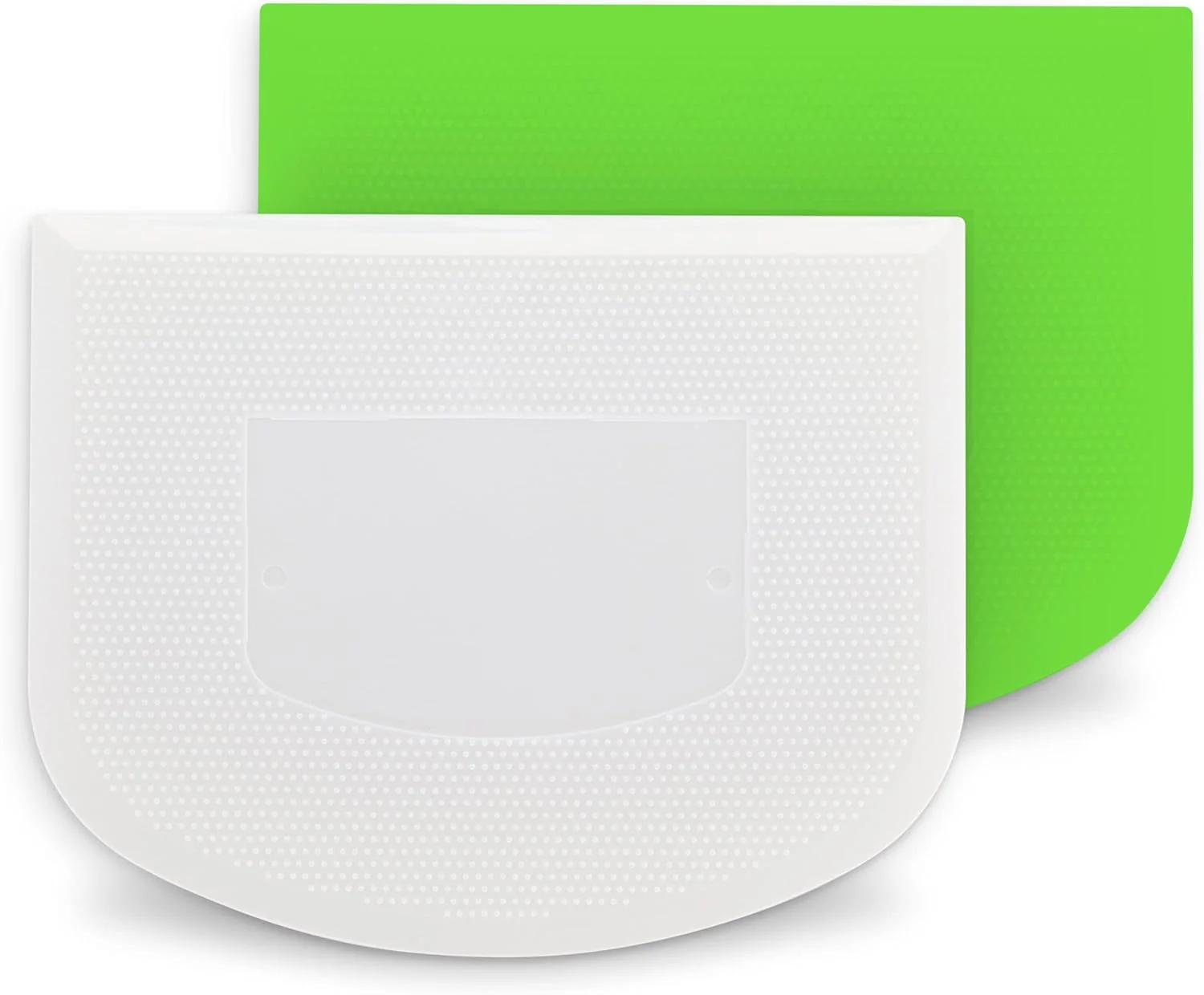 Long-Lasting Ram-Pro White And Green Bowl Scraper Flexible Food Safe Plastic Scraper Chopper Multipurpose Good Grip Curved and Flat Edge Pizza and Dough Cutter Efficient