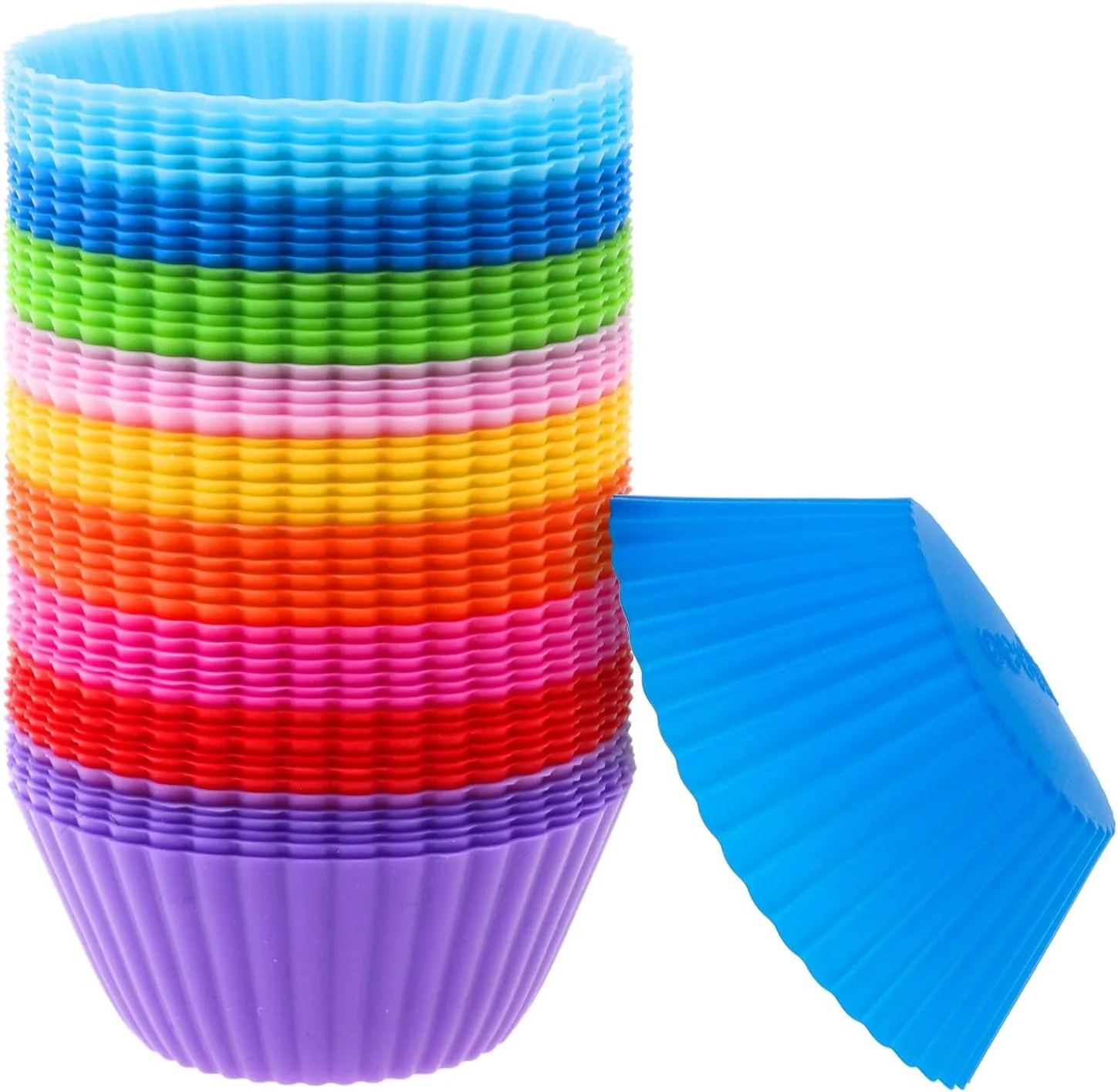 Expertly Made 54 Pack Silicone Muffin Cups Selizo Silicone Cupcake Baking Cups Reusable Muffin Liners Cupcake Wrapper Cups Holders for Muffins Cupcakes Breathable