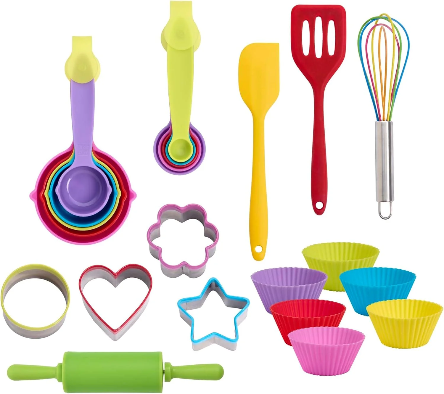 Dependable Mrs. Anderson s Baking Kids Baking Set Food Safe Professional Materials 24-Piece Set Trendy