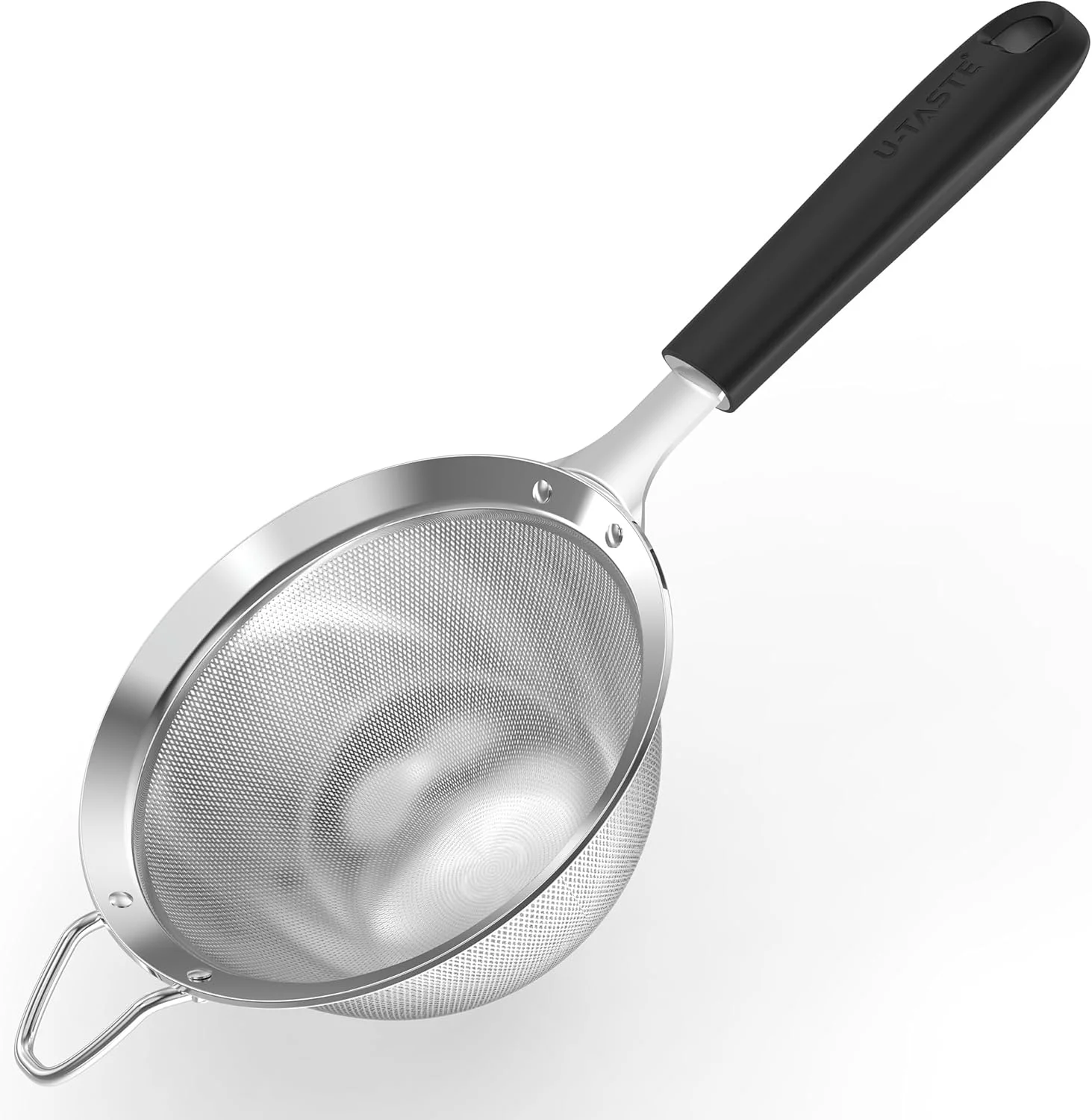 Breathable U-Taste Medium Fine Mesh Strainer 18 8 Stainless Steel 4.73in 30 Mesh Kitchen Food Sieve with Sturdy Riveted Silicone Handle Long-Lasting