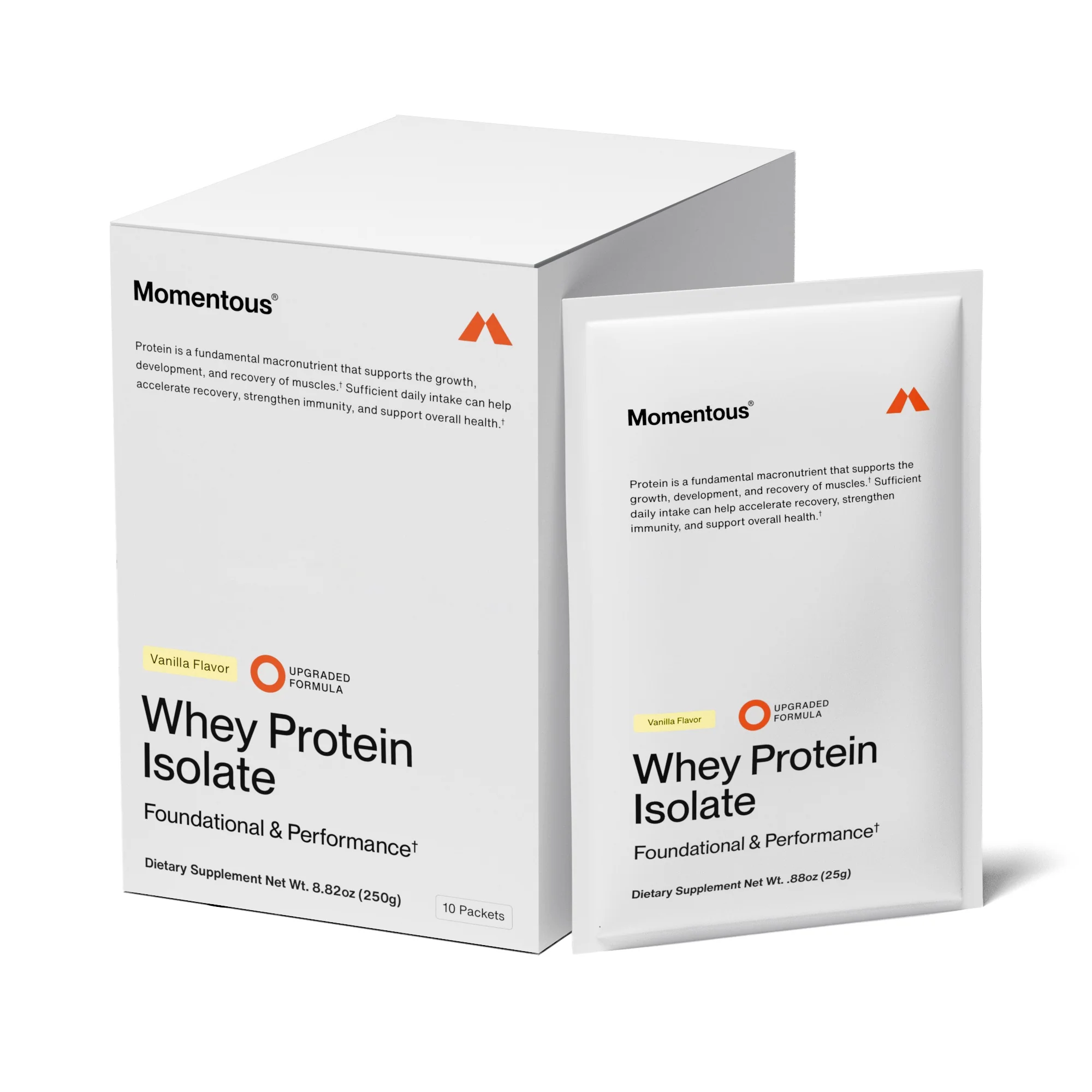 High-Grade Momentous Whey Protein Single Serve Smooth