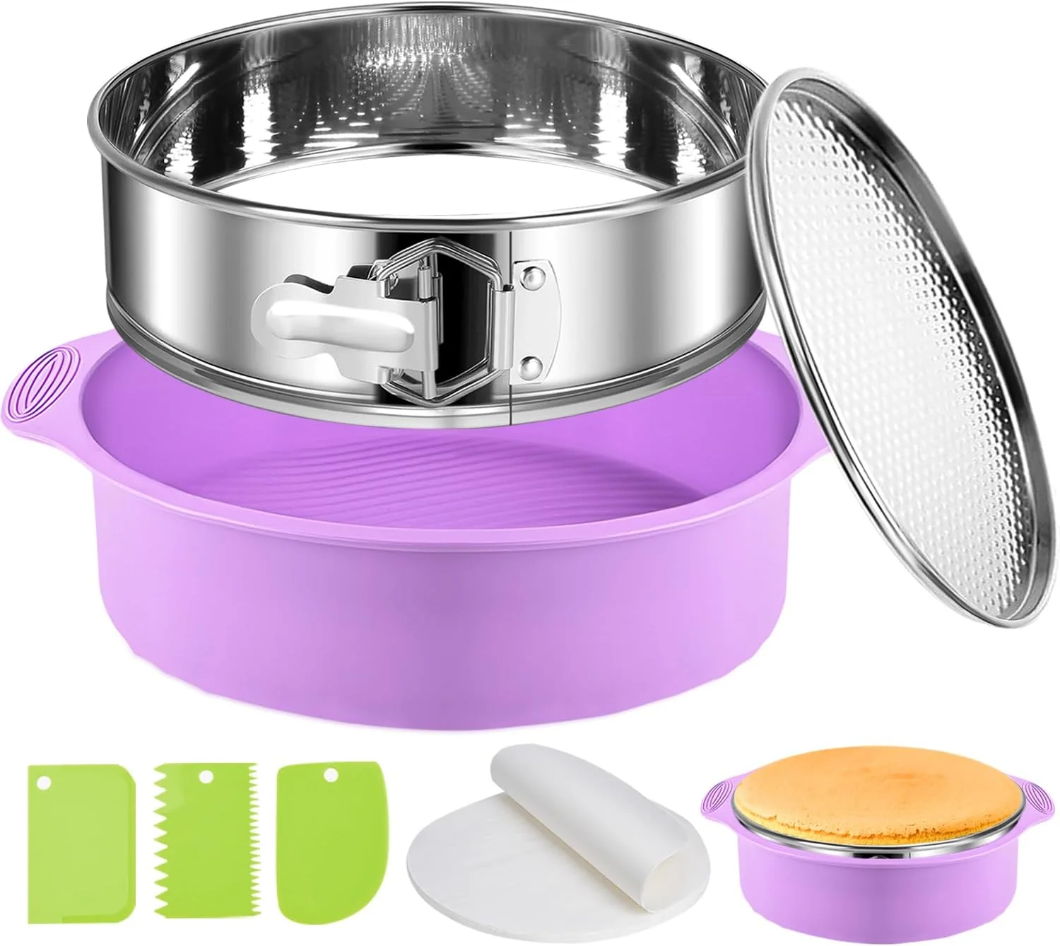Powerful Stainless Steel Springform Pan 9 Inch Nonstick Leakproof Cheesecake Pan with Pan Protector Spring Form Pan for Cheesecake Secure