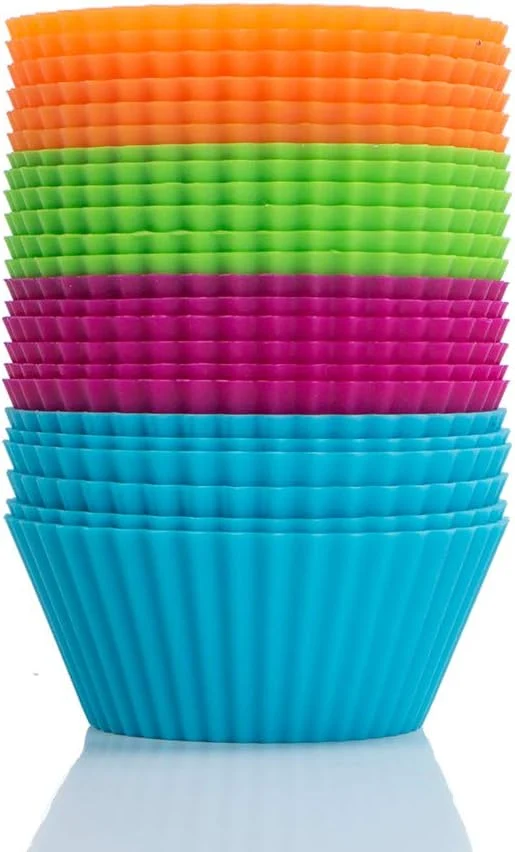 Advanced Webake Silicone Cupcake Baking Cups Muffin Liners Reusable Silicon Muffin Tin Non-stick 2-3 4 Inch Regular Size Pack of 24 Comfortable