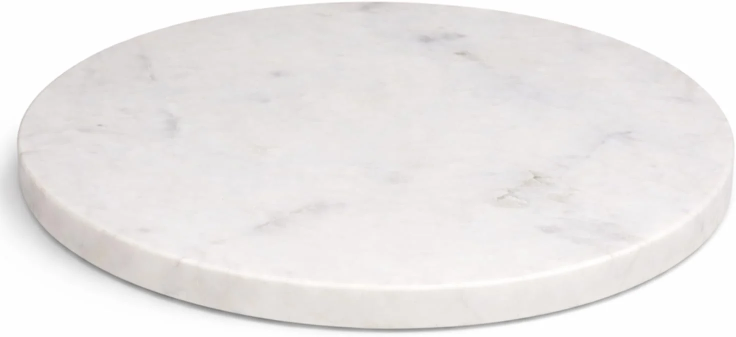 Authentic 11-Inch Round Marble Cheese Cutting Board White Solid Natural Stone Cutting Board amp Charcuterie Serving Tray Non-Slip Feet 0.5 Thick Easy to Clean Lightweight