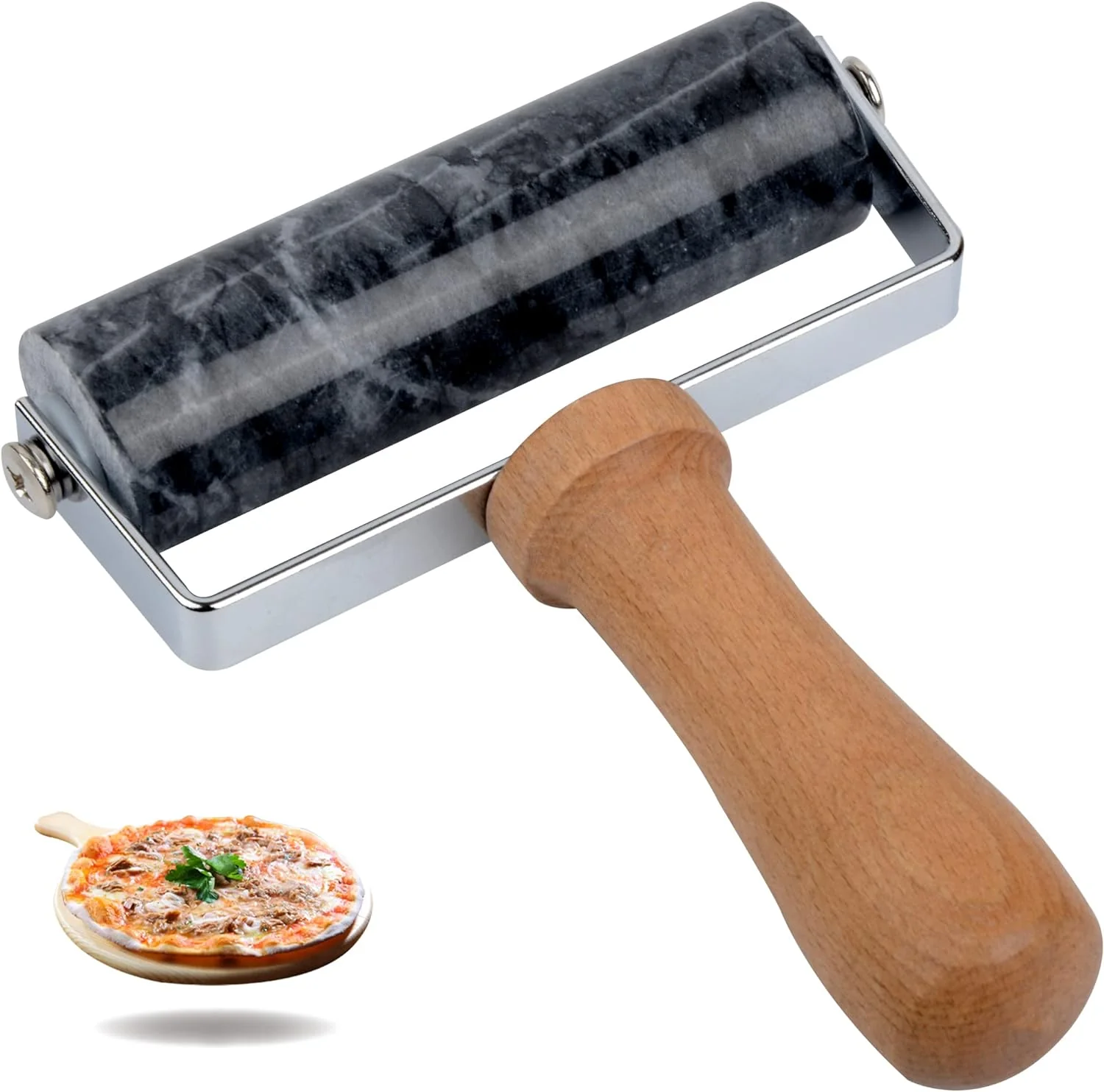 Smart Tianman Rolling Pin Pizza Roller Marble Roller Non-Stick T-Type For Cake Baking Tortilla Fudge Pizza Cookies and Other Kitchen Baking Cooking Type Advanced