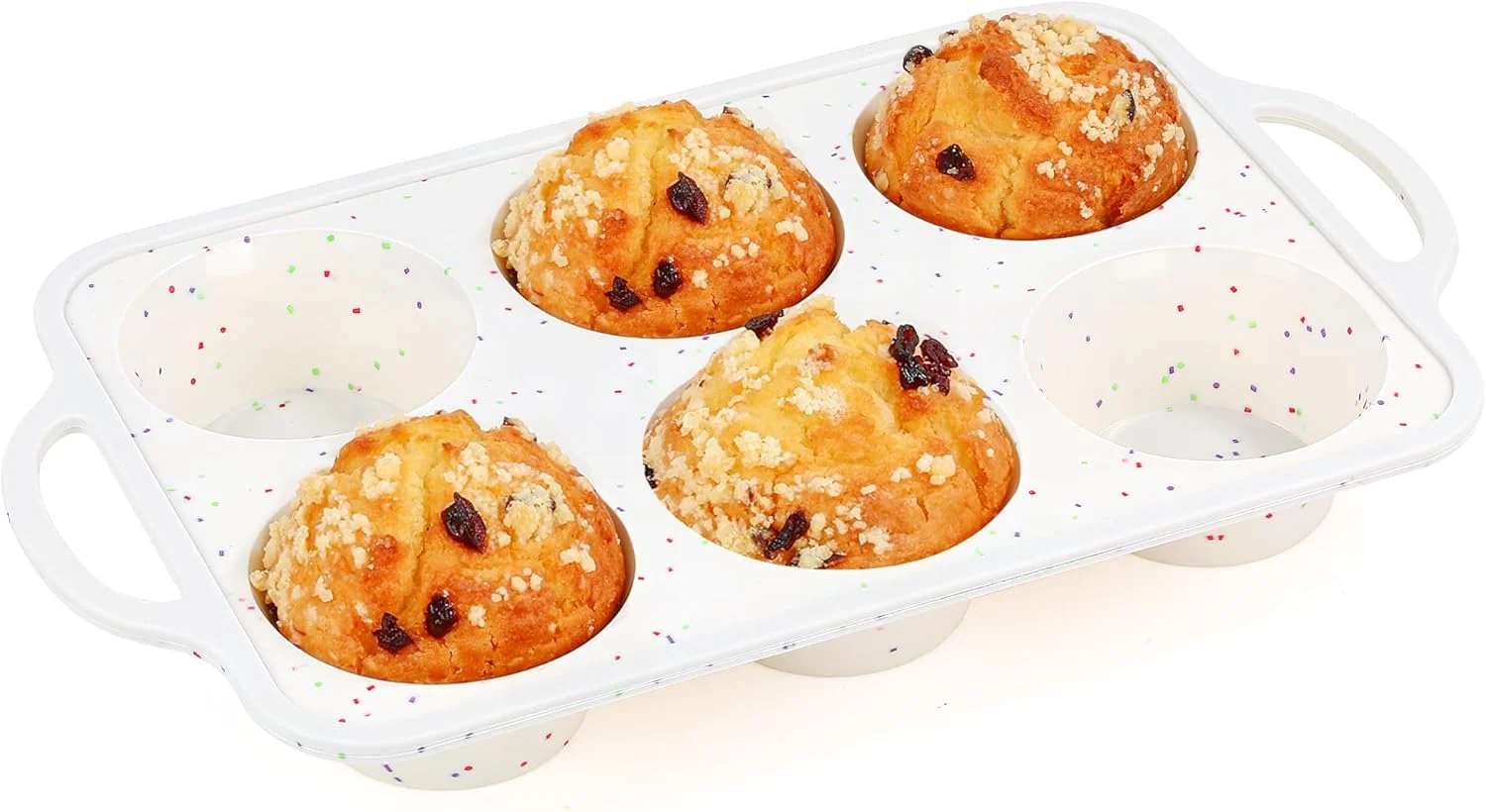 Breathable 1 Pc Jumbo Muffin Pan with Metal Frame Nonstick 6 Cup Extra Large Cupcake Pan for Baking Silicone Deep Muffin Tray for Egg Bites Cream Specialty