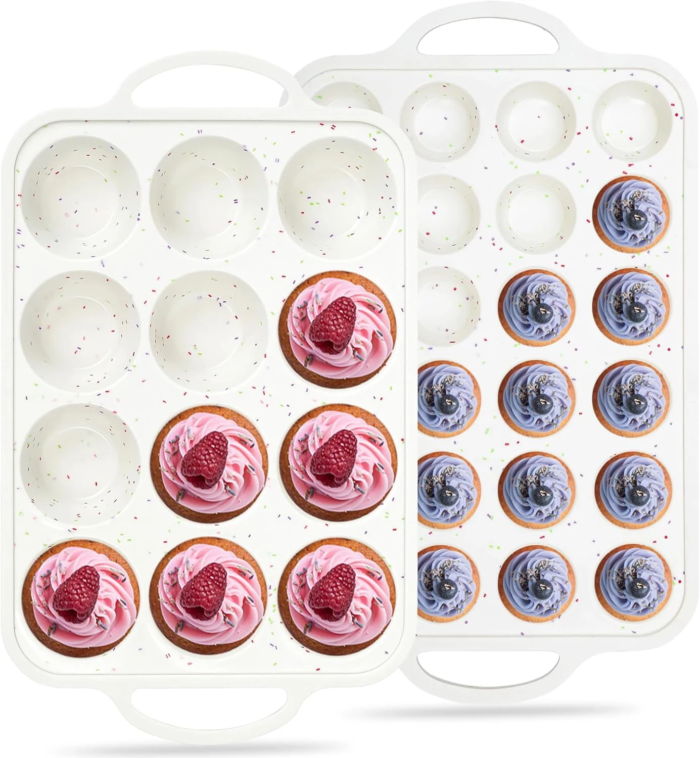 Soft 2 Pcs Silicone Muffin Pans for Baking Cream Next-Generation