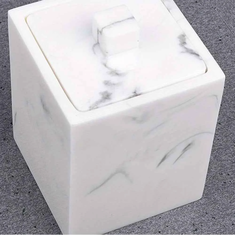 Functional 1pc Marble-like Cosmetic Organizer Box - Elegant Bathroom Kitchen Storage Case Compact Vanity Organizer for Home Hotel or Countertop Decoration - Modern Minimalist Decor Bathroom Decorations Toiletry Holder SophisticaSPECIFICATIONS First-Class