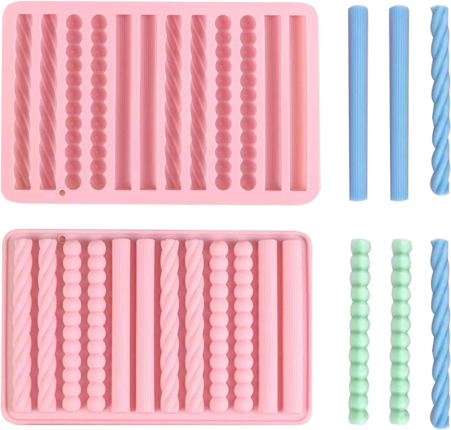 Responsible 2Pcs oat bar mold - 12 long biscuit molds- Chocolate silicone mold for baking candies energy bars cheesecake dried fruit ce cookies 2 Pink Premium