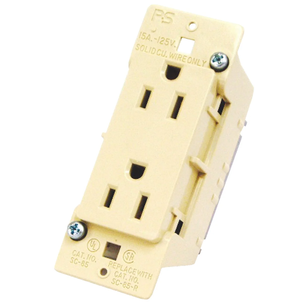 Elegant United States Hardware 15A Ivory Mobile Home 5-15R Duplex Outlet Stylish