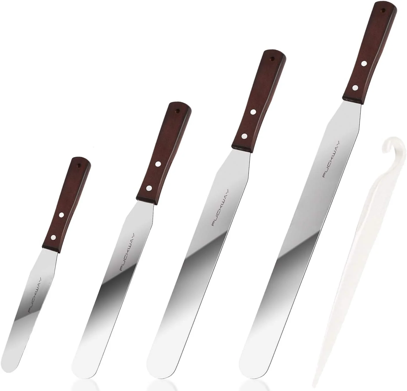 Excellent 4PCS Cake Decorating Icing Spatula set with 4 6 8 10 Inch Stainless Steel Blade Classic