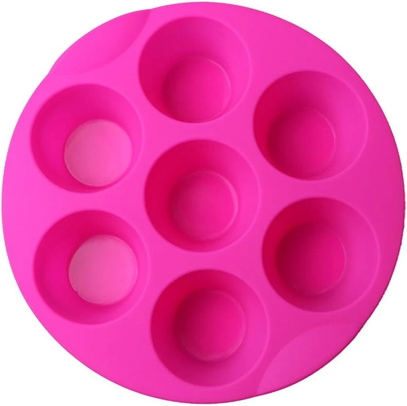 Dependable Silicone Muffin Pans for Air Fryer 7 Cavity Muffin Tray Cupcake Pan Nonstick Brownie Cake Mold Round Pudding Recipe Tray Bakeware Organic