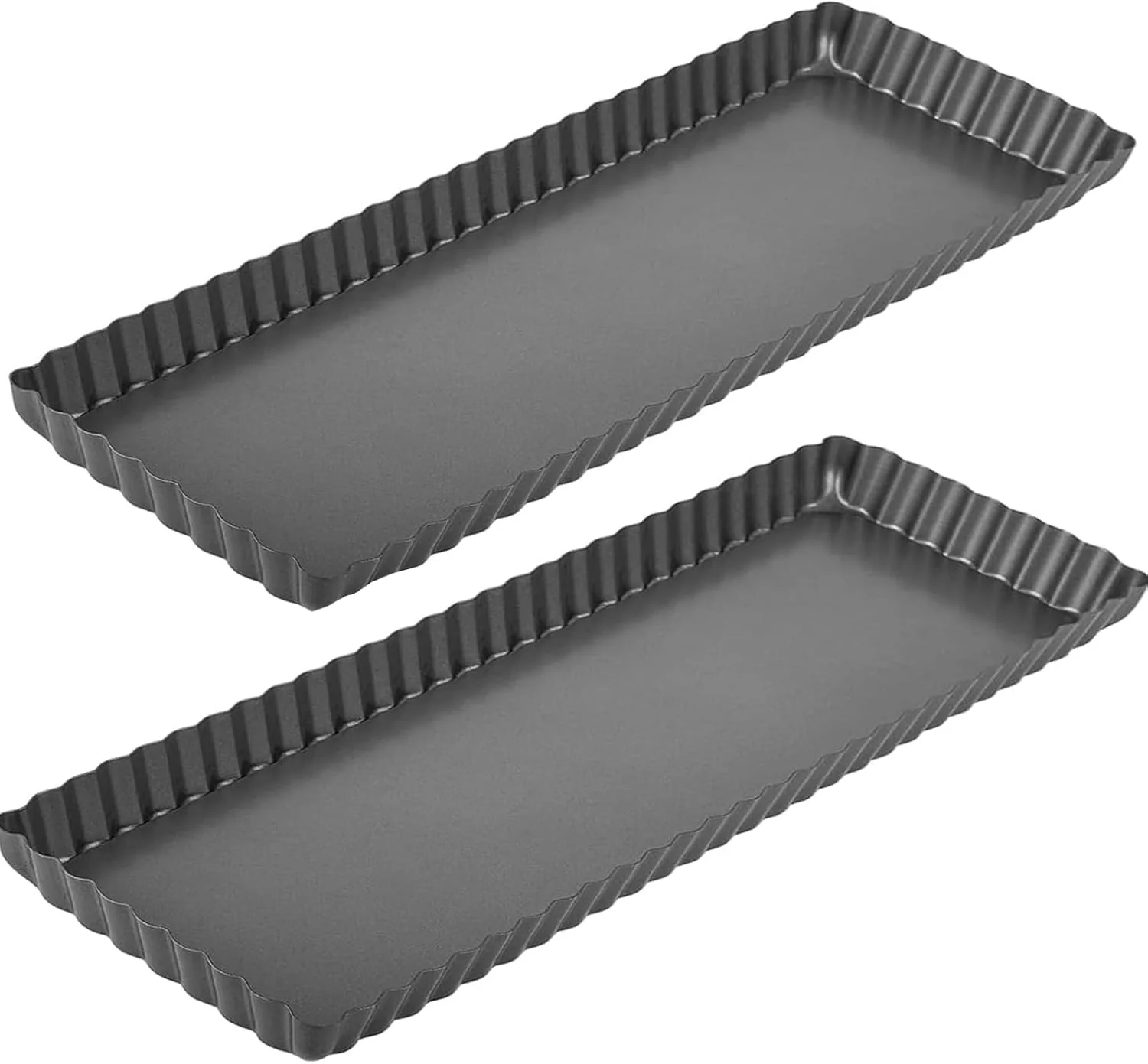 First-Class RINCH-PAN Rectangular Tart Pan 2 PCS 14 Inch Long Pan Non-Stick Tart Pan With Removable Loose Bottom Suitable For Pies Biscuits Cheesecakes Expertly Made