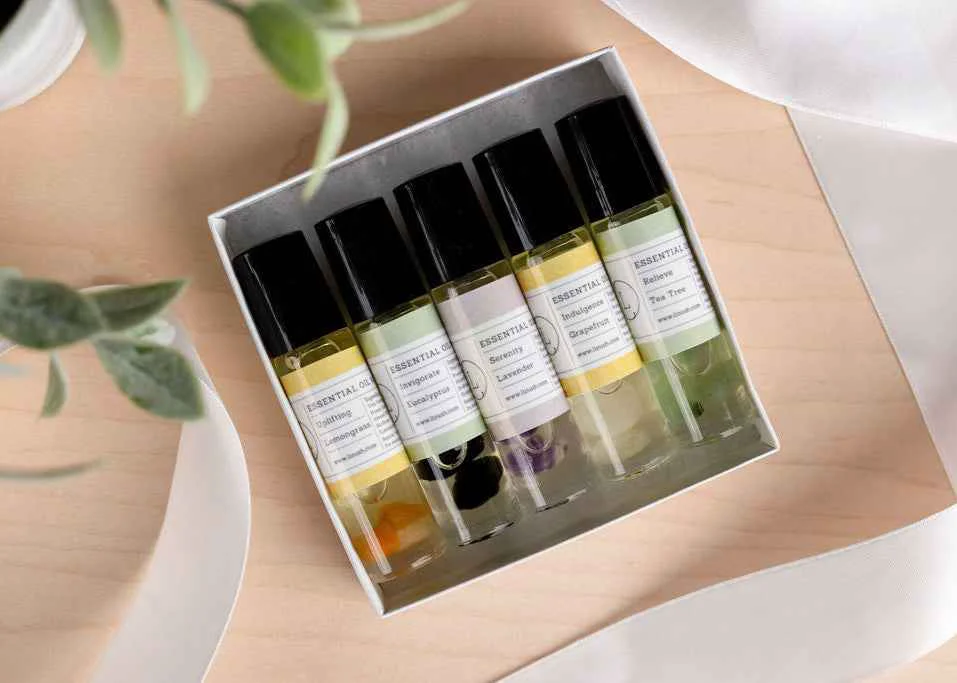 Pure Natural Essential Oil Roll-On Set – 5 Aromatherapy Oils Original