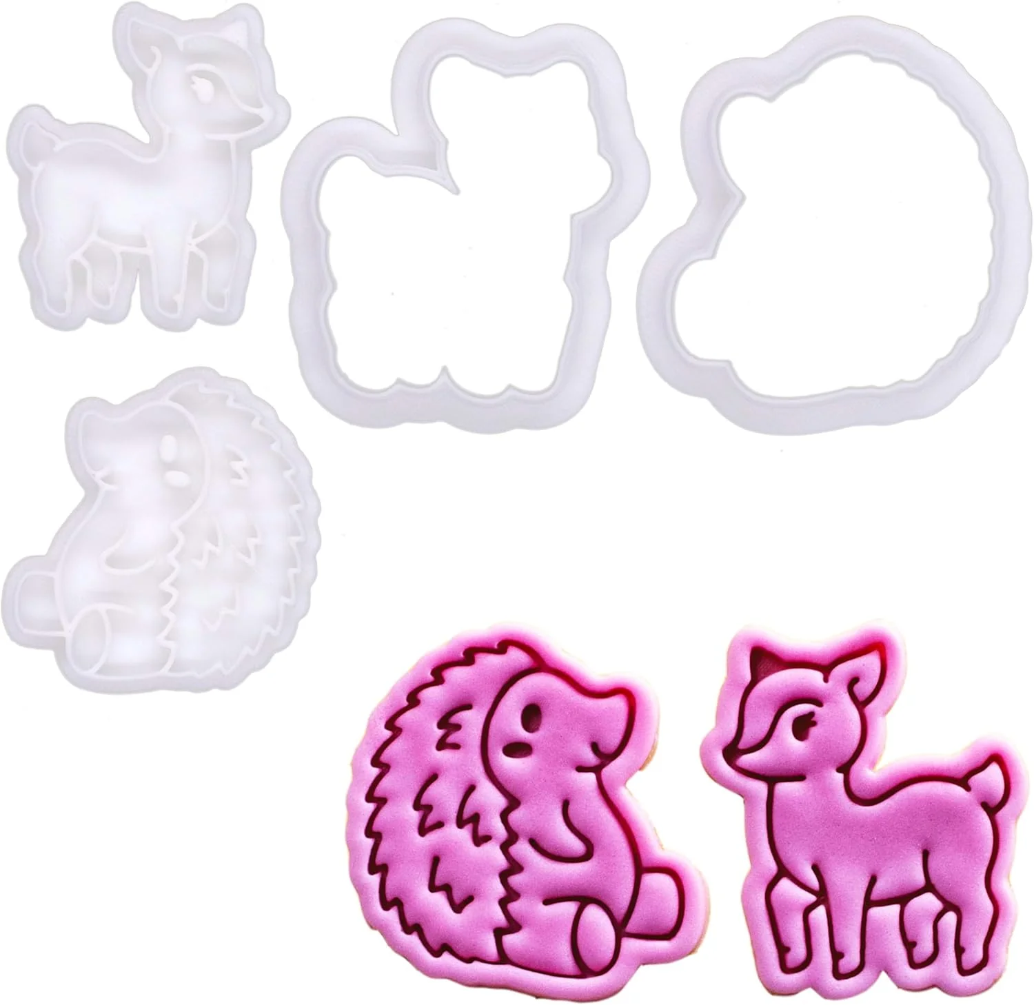 Convenient Bakerlogy Forest Friends - Mini 2 Cookie Cutter Stamp Set - Fawn Hedgehog Design for Easter Woodland Spring Cookies Environmentally Friendly