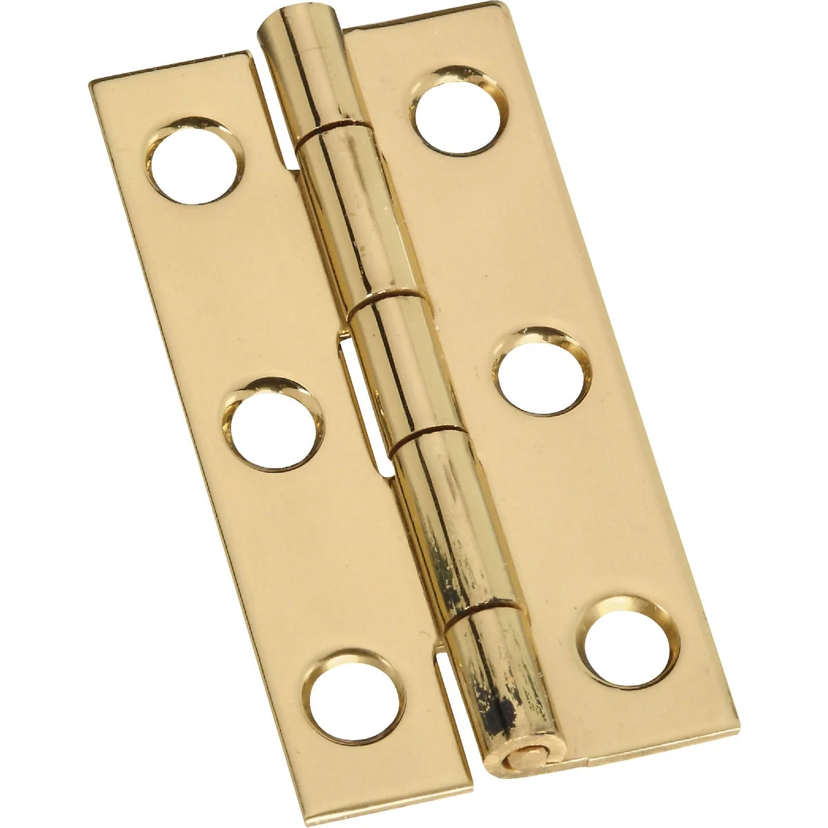 First-Class National 1 In. x 2 In. Brass Narrow Decorative Hinge 2-Pack Top-Quality
