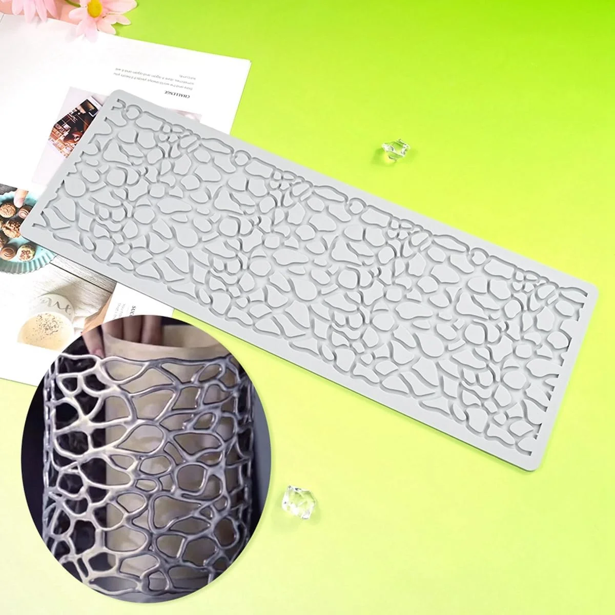 Eco-Friendly Tuke Hollow Out Irregular Pattern Lace Cake Border Cake Decorating Tool Fondant Mould Mat DIY Silicone Sugar Craft Cake Lace Mold I_ Irregular Clean