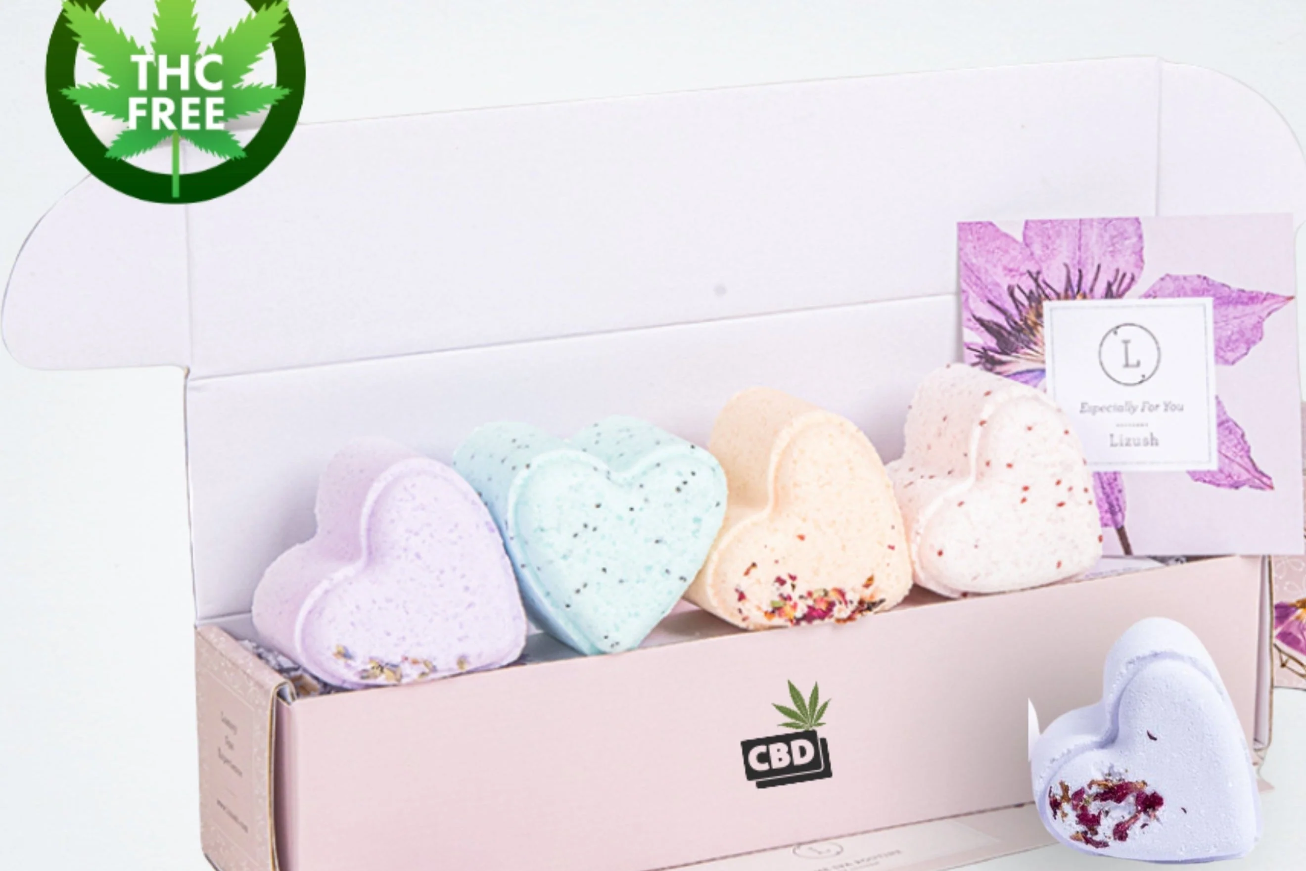 Environmentally Friendly CBD Lavender Shower Steamers Gift Set – 5 Heart-Shaped Trendy