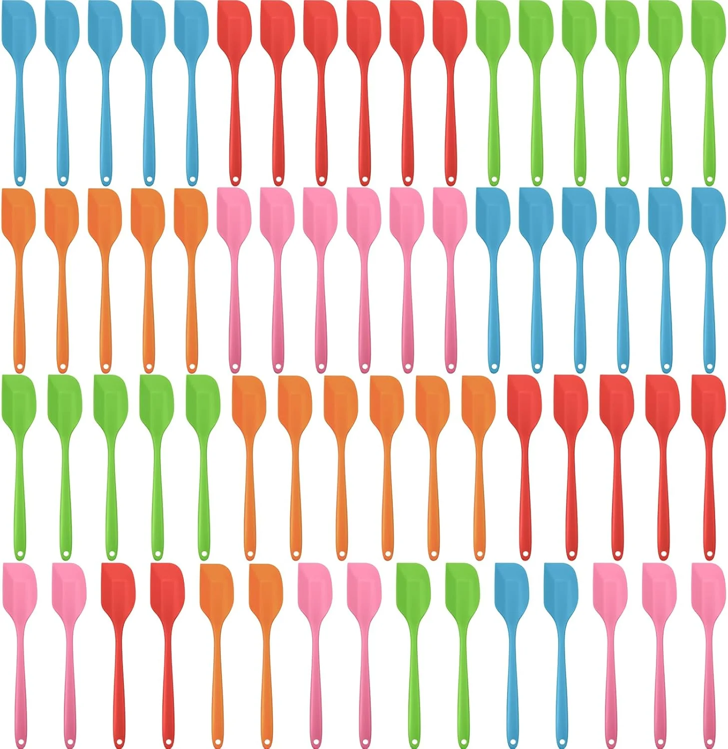 Reusable Irenare 65 Pcs Mini Silicone Spatulas Bulk 8.3 Inch Heat Resistant Scrapers Rubber Spatulas Seamless Design Non Stick Flexible for Kitchen Use Superior