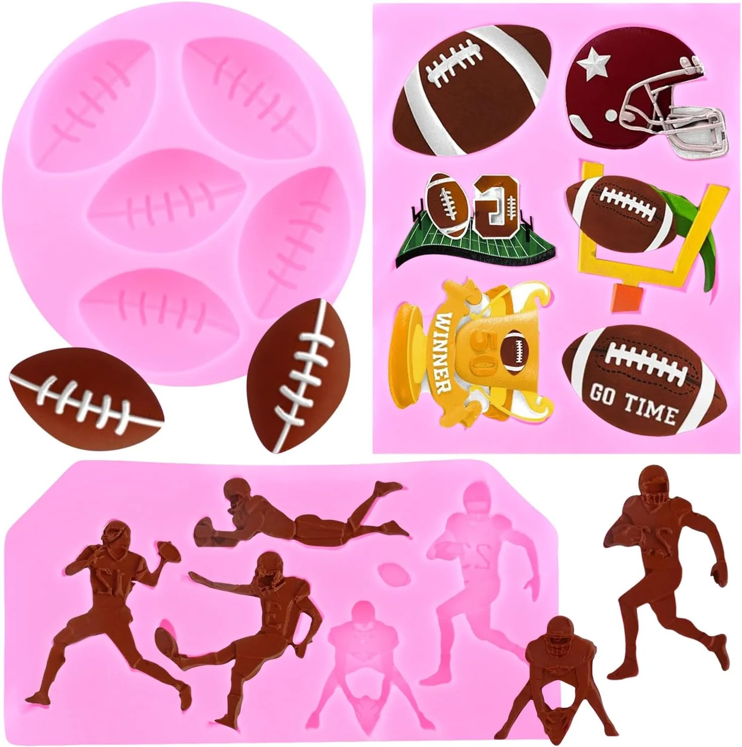 Proven Mujiang Ball Silicone Molds Rugby Football Fondant Molds Sports Theme Molds For Cake Decorating Chocolate Gum Paste Candy Polymer Clay Set Of 3 Artisan
