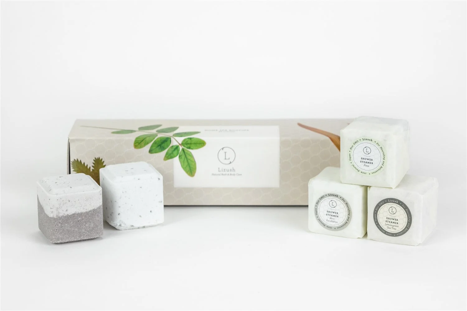 Contemporary Earthy Shower Steamer Gift Box – 5 Natural Steamers Convenient
