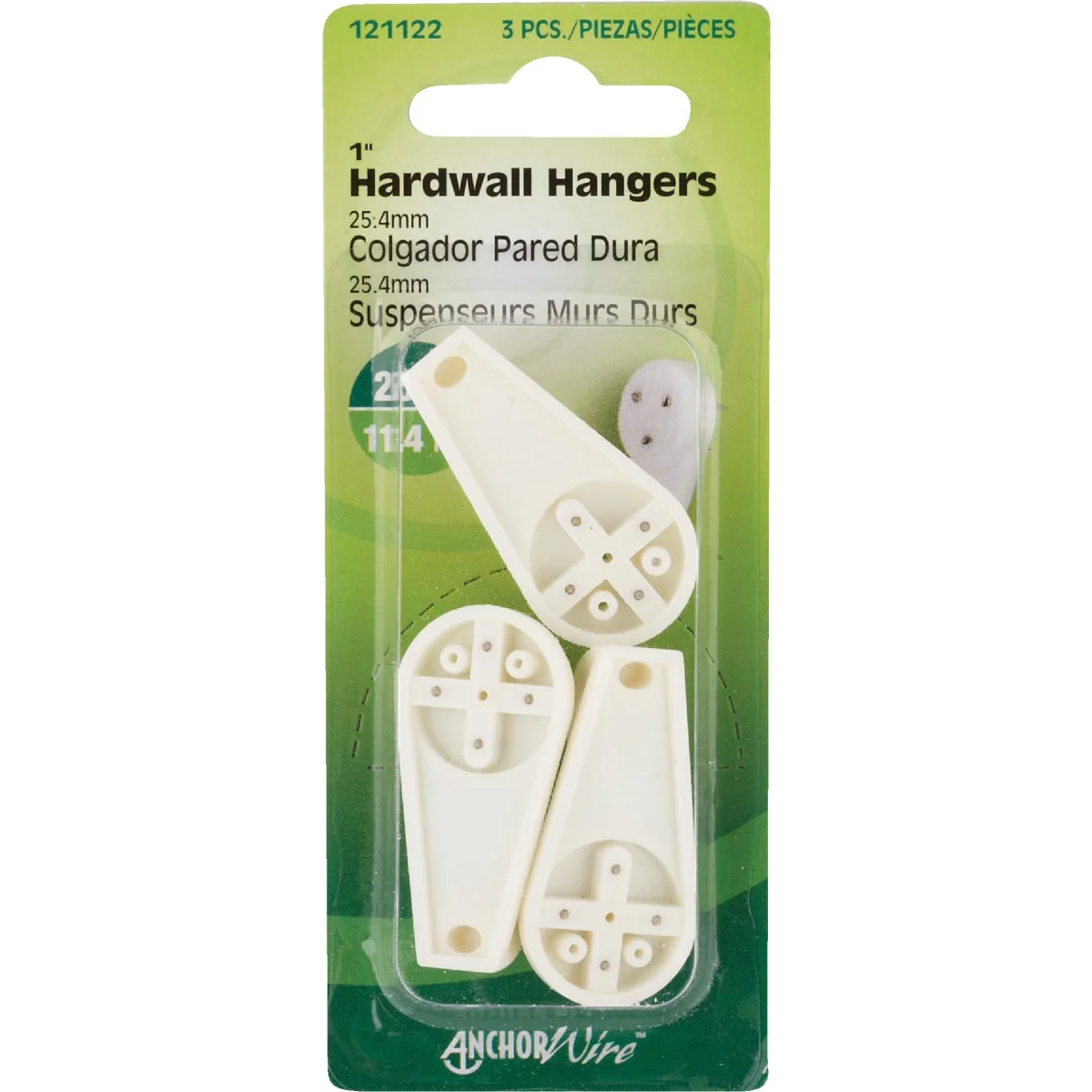 Eco-Friendly Hillman Anchor Wire 25 Lb. Capacity Hardwall Hanger 3 Count Advanced