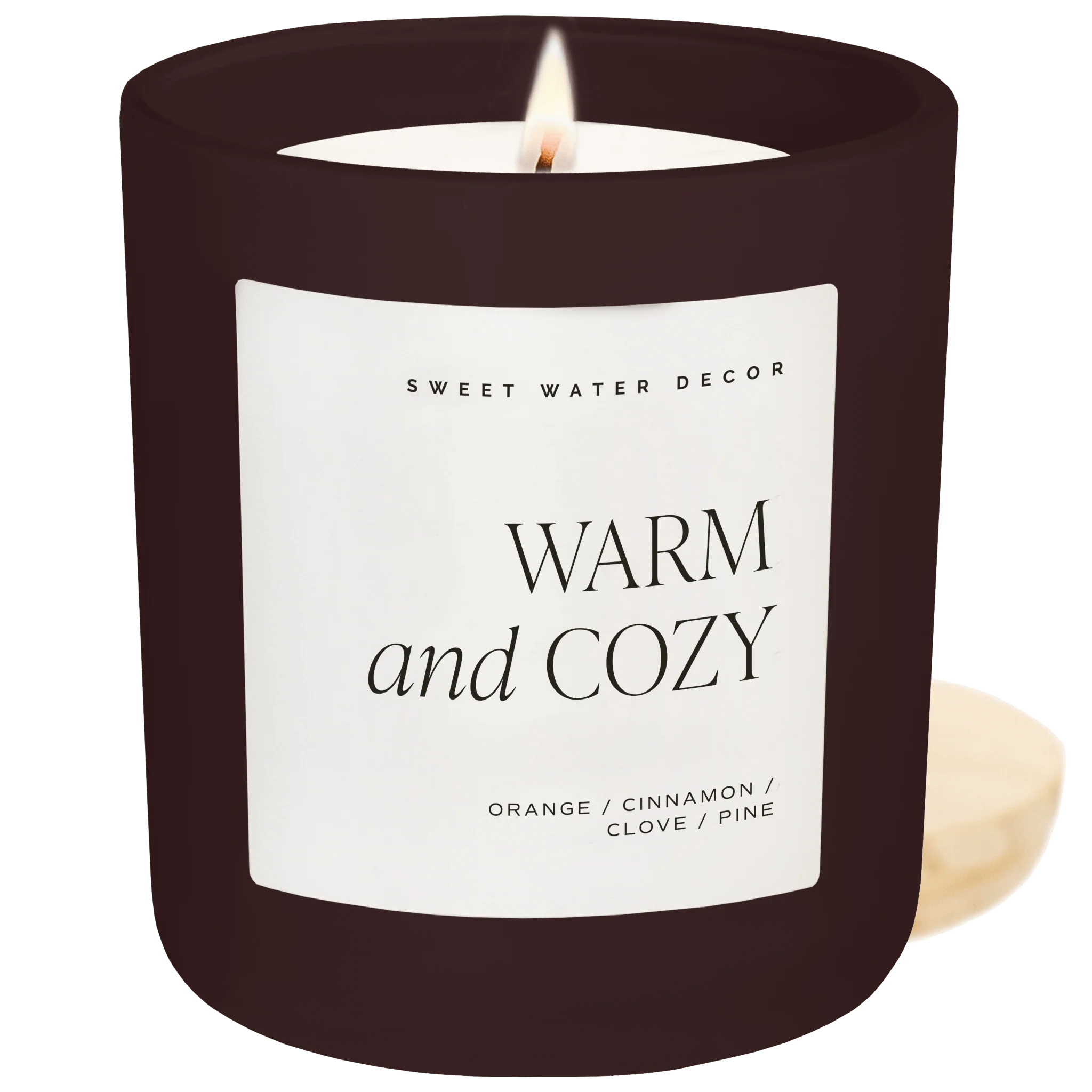 Practical Warm and Cozy Soy Candle - Brown Matte Jar - 15 oz Premium Material
