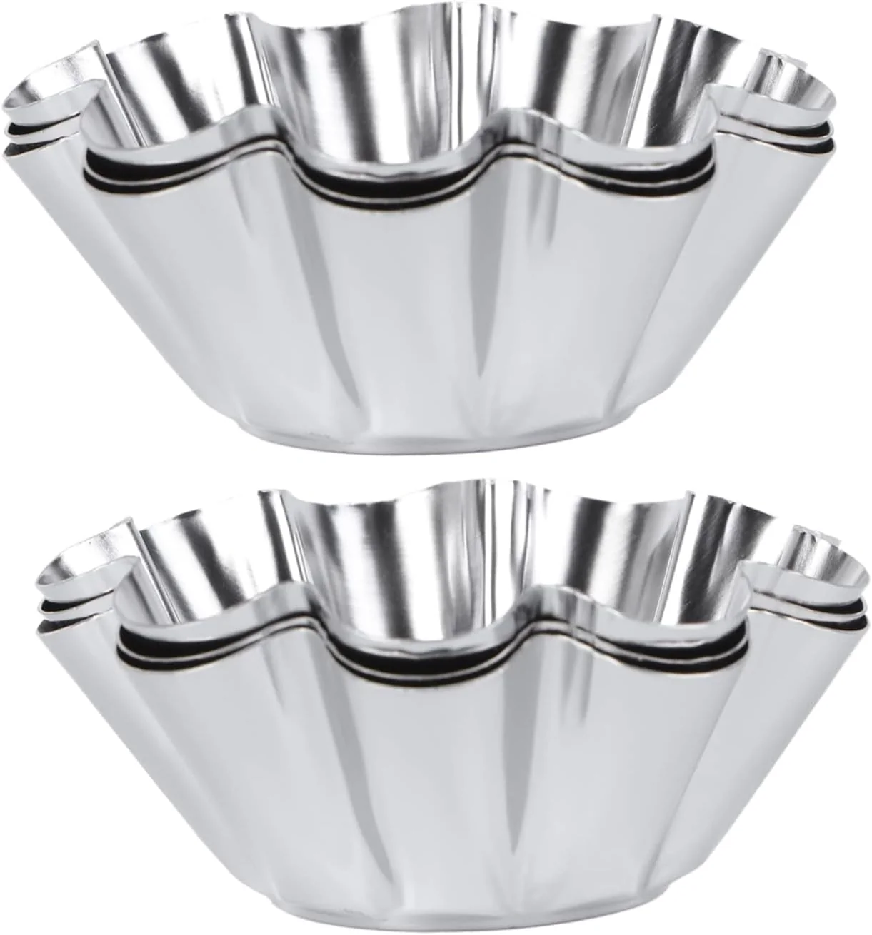 Selected Mikinona 6pcs Stainless Steel Flower Tart Pans Non-stick Tart Muffin Cups for Baking Desserts for Cupcakes Egg Tarts and Diy Parties Trusted