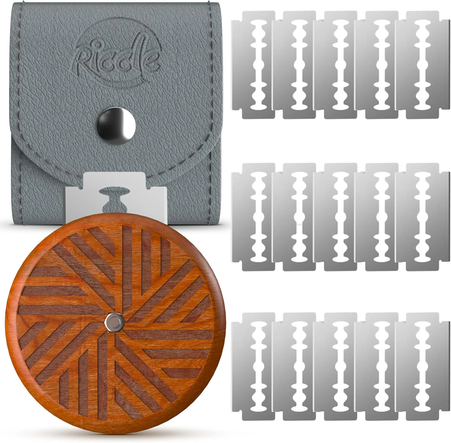 Solid Riccle UFO Wooden Bread Lame Slashing Tool Dough Scoring Knife with 15 Razor Blades and Storage Cover Rose Wood Dependable