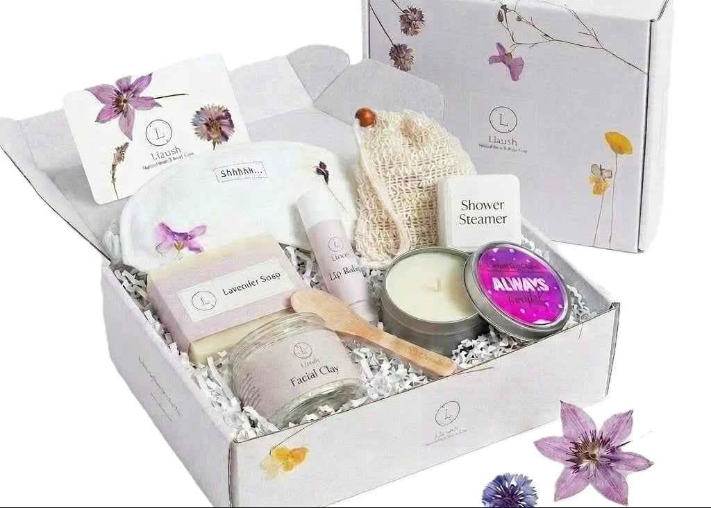 Genuine Lavender Bath Body Gift Set – Natural Self-Care Spa Gift Box Lightweight