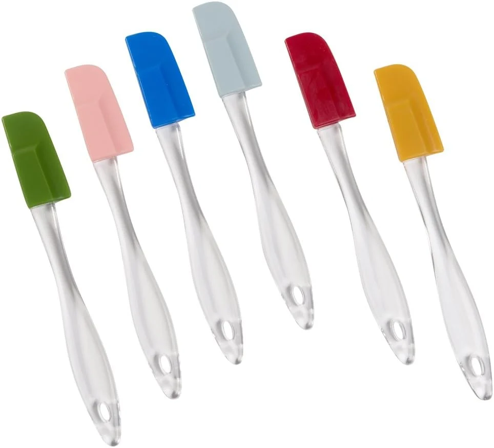 Elegant Evelots Set of 6 Mini Silicone Spatulas for Kitchen Cooking Baking Small Silicone Cooking Utensils Heat Resistant BPA - Up To 446 Degrees Efficient