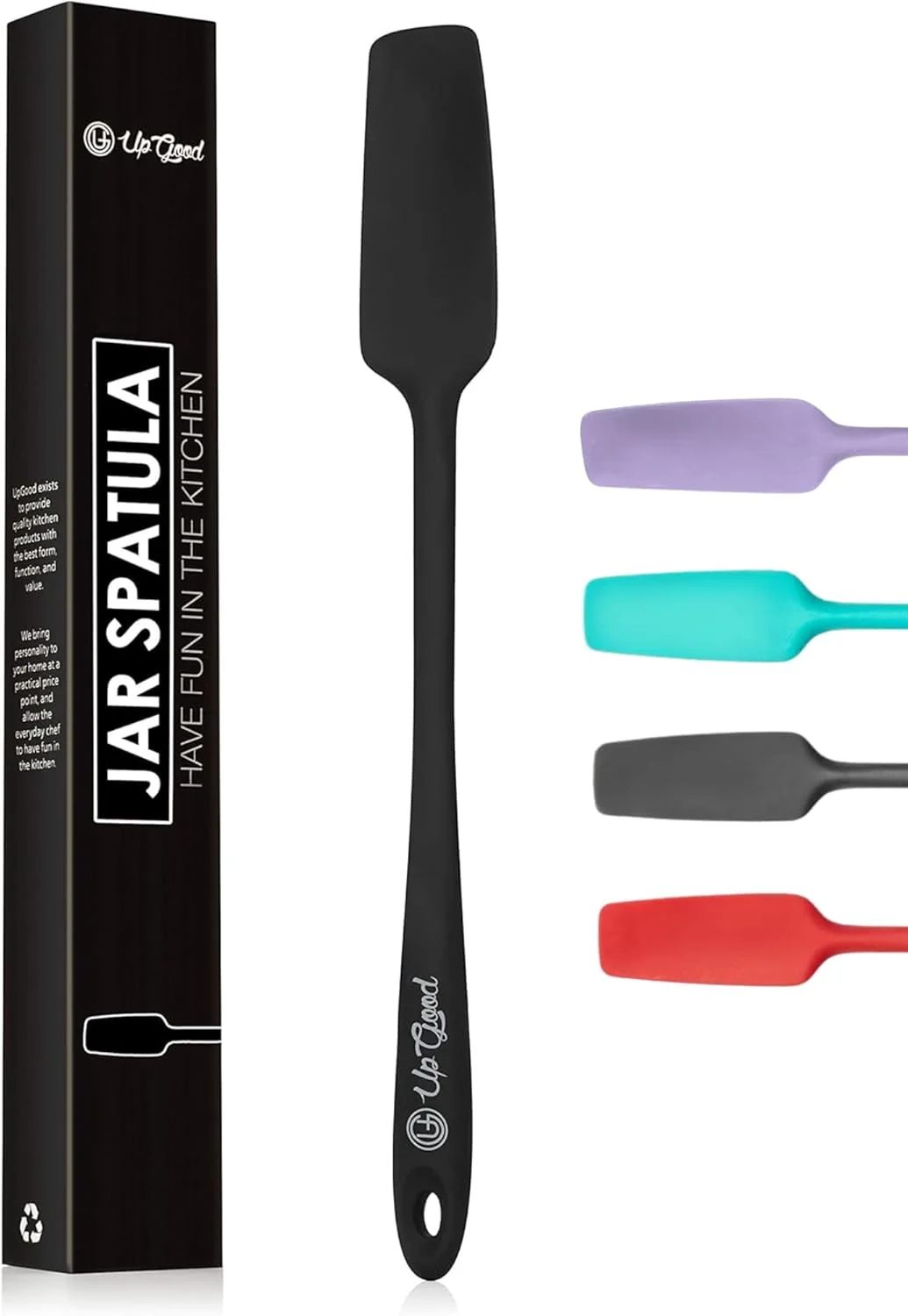 Top-Quality Silicone Jar Spatula 600F Heat Resistant Non-Stick Rubber Scraper for Jars Smoothies Blenders One Piece Utensils Long-Lasting