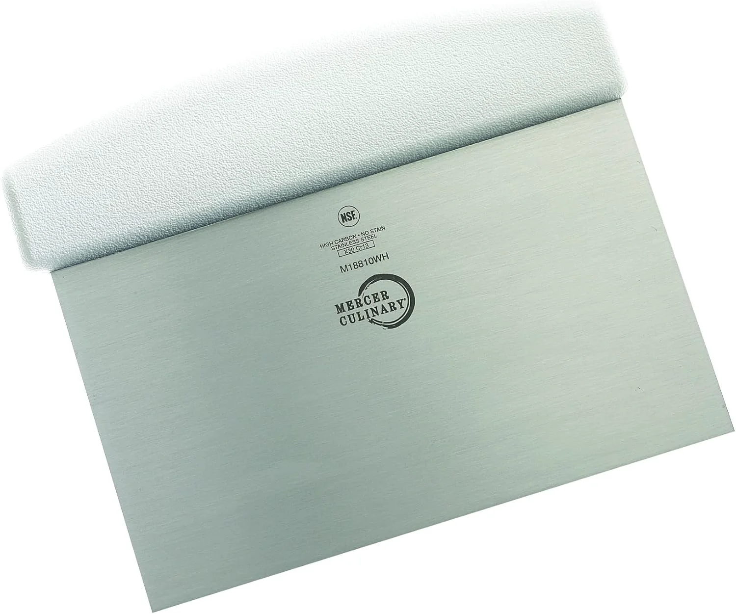 Natural Mercer Culinary Millennia Bench Scraper 5 7 8 Inch x 3 1 2 Inch Blade White Handle Flexible