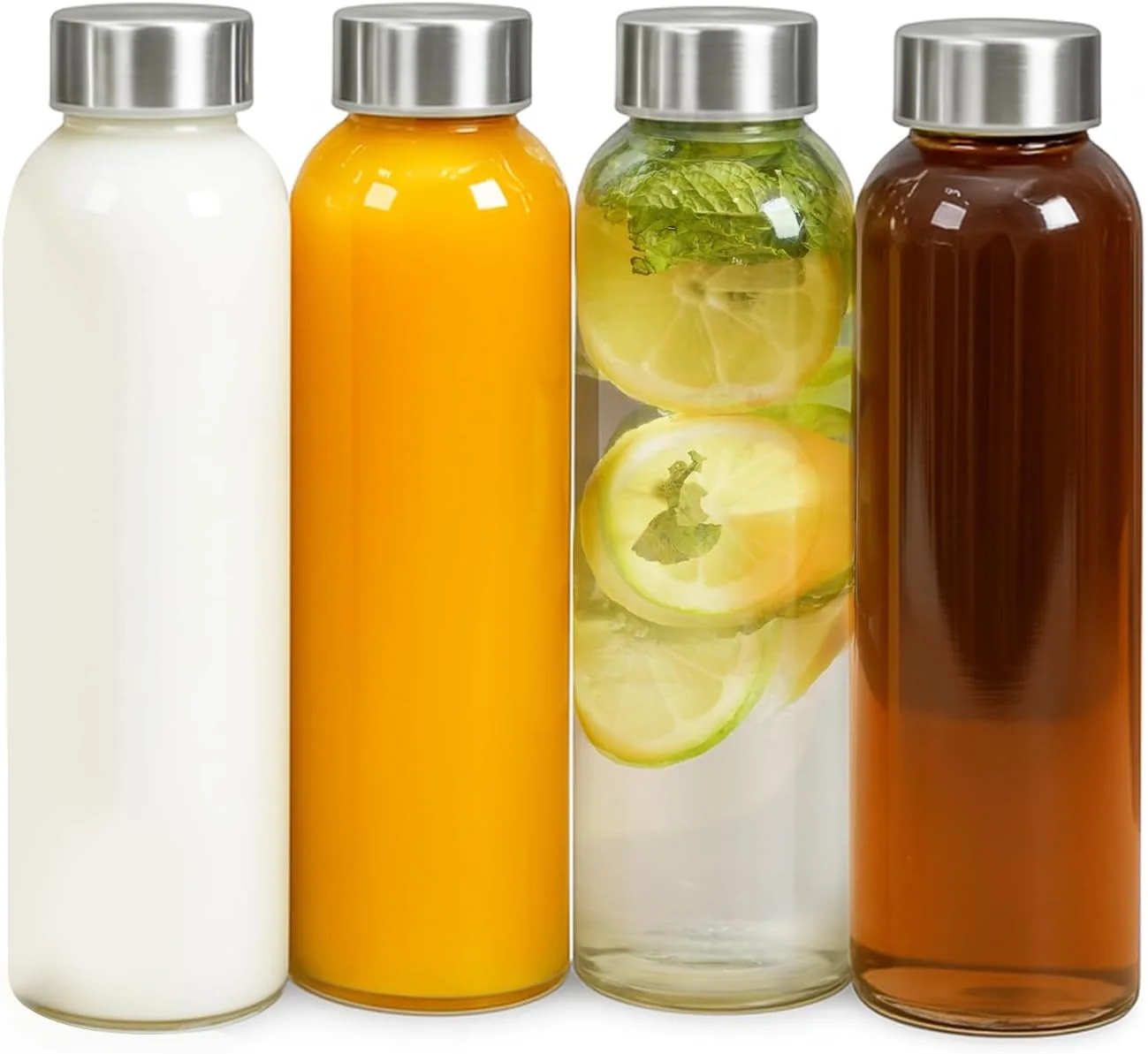 Trendy Epica Glass Juice Bottles Set of 4 Professional
