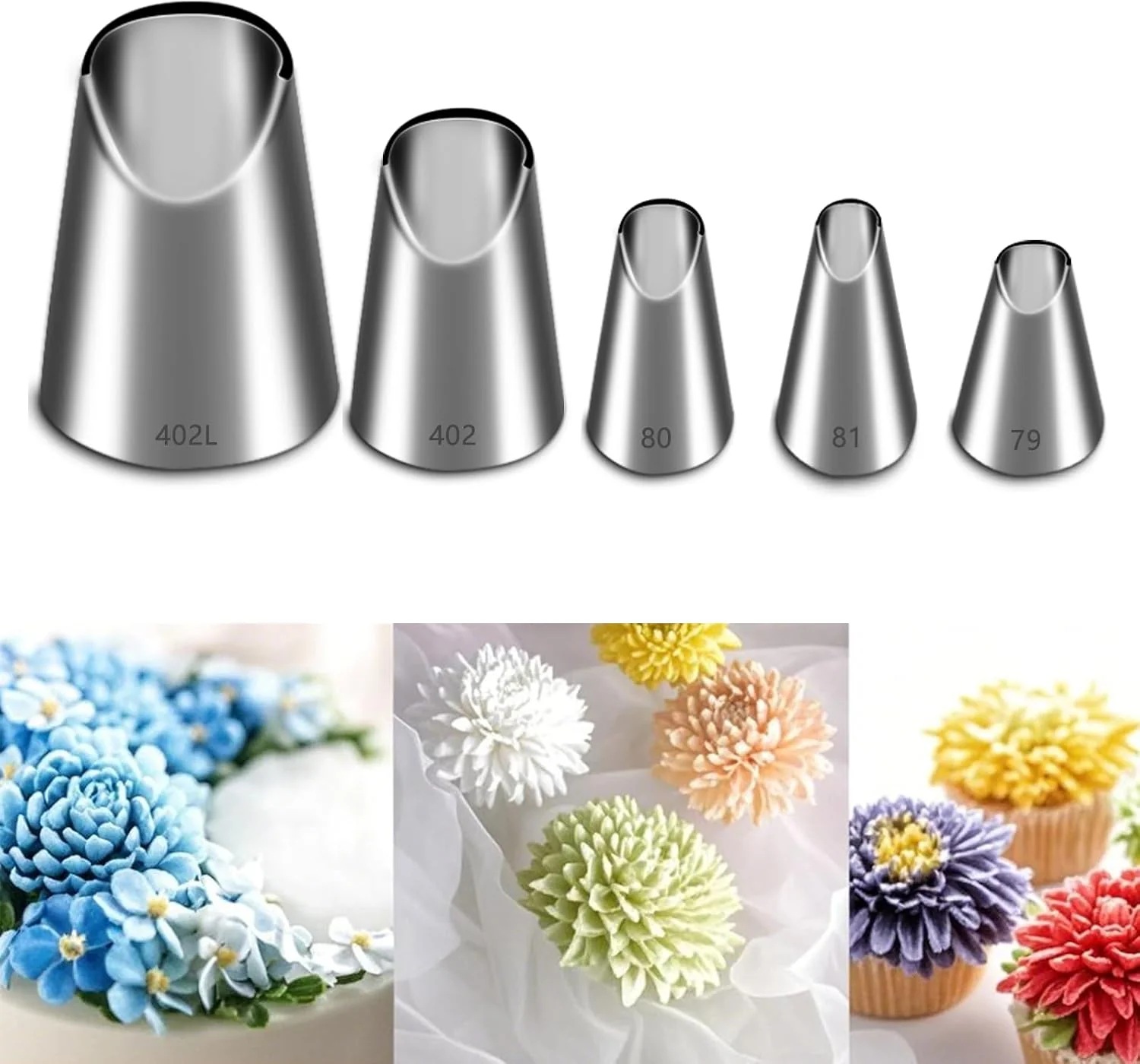 Unique Suuker 5 Pieces Chrysanthemum Piping Tips Set Solid