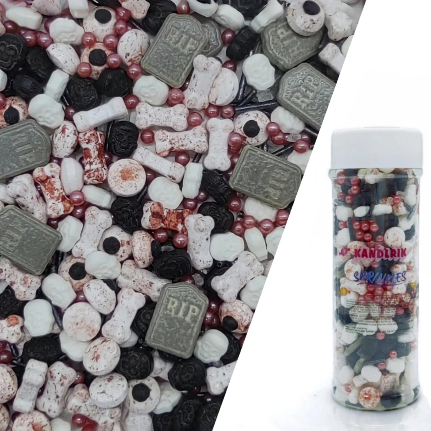 Natural Halloween Sprinkles Gravestones amp Bones amp Eyes amp Skull Topper Edible Themed Sprinkles For Cookie Decorating Chocolate Desserts Cupcakes Ice Cream 4.58OZ Comfortable