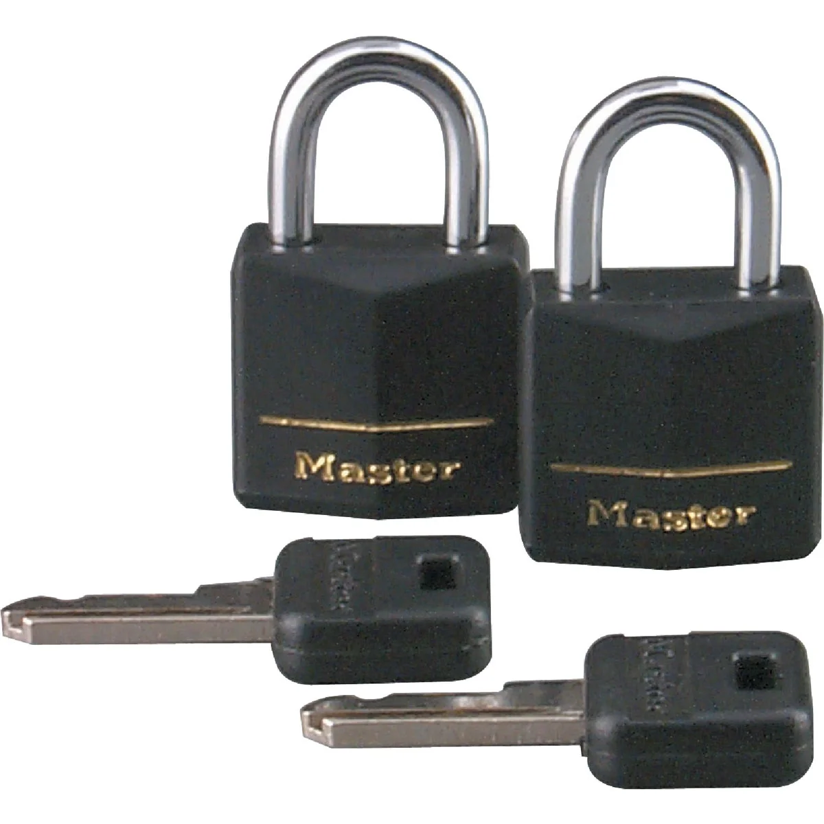 Safe Master Lock 3 4 In. W. Black Covered Keyed Alike Padlock 2-Pack Healthy