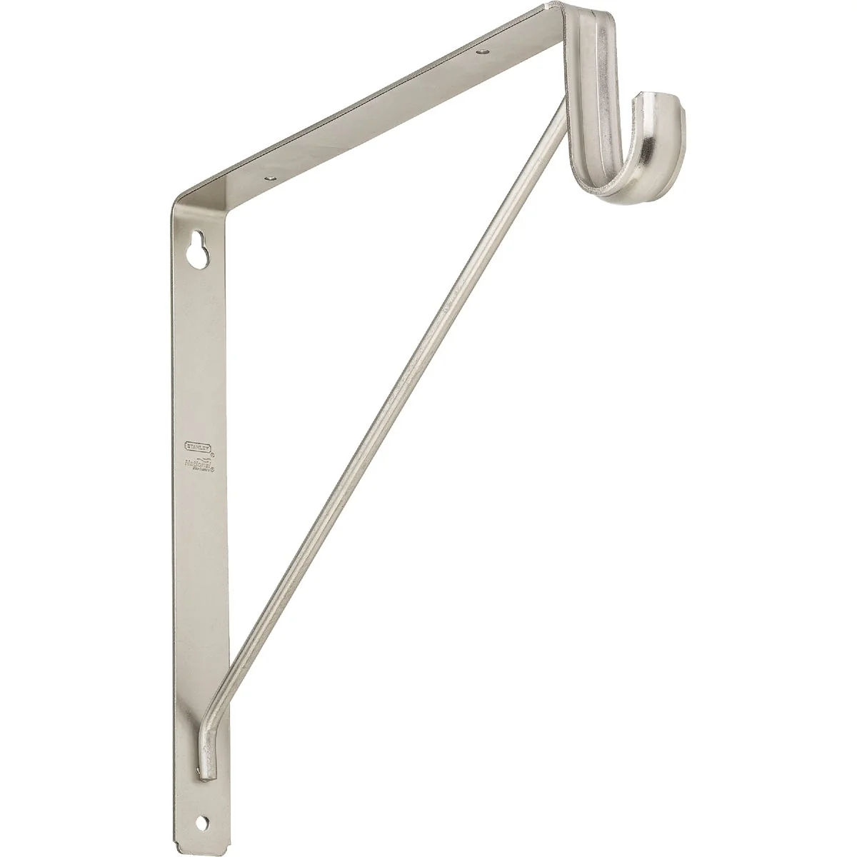 Efficient Stanley Home Designs 12-5 8 In. H. x 11 In. D. Shelf Rod Bracket Satin Nickel Certified
