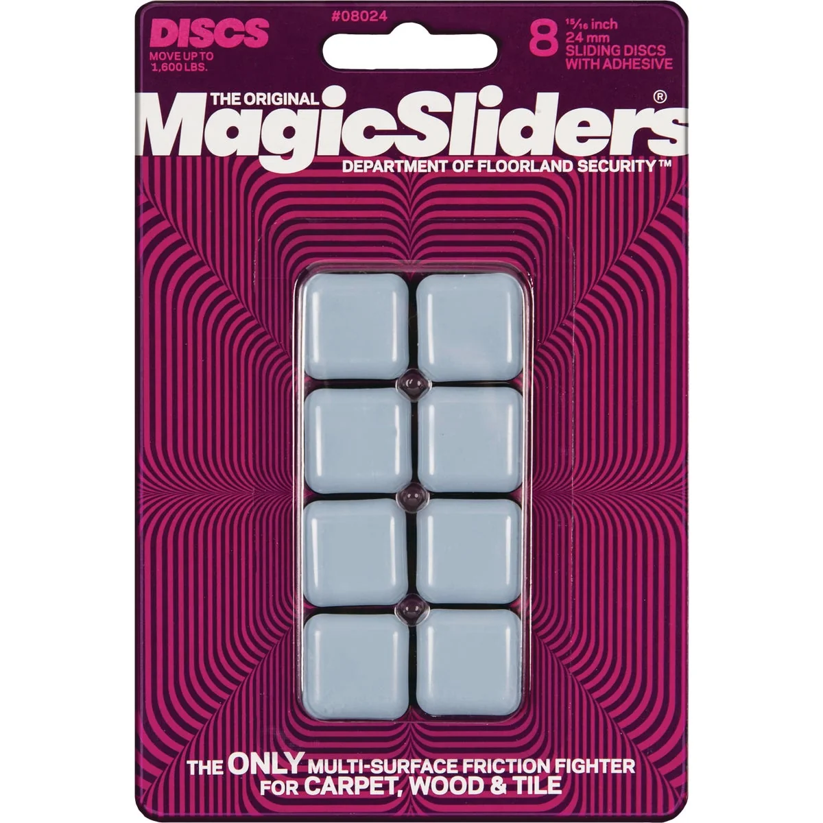 Environmentally Friendly Sliders 15 16 In. Square Self Adhesive Furniture Glide 8-Pack Soft