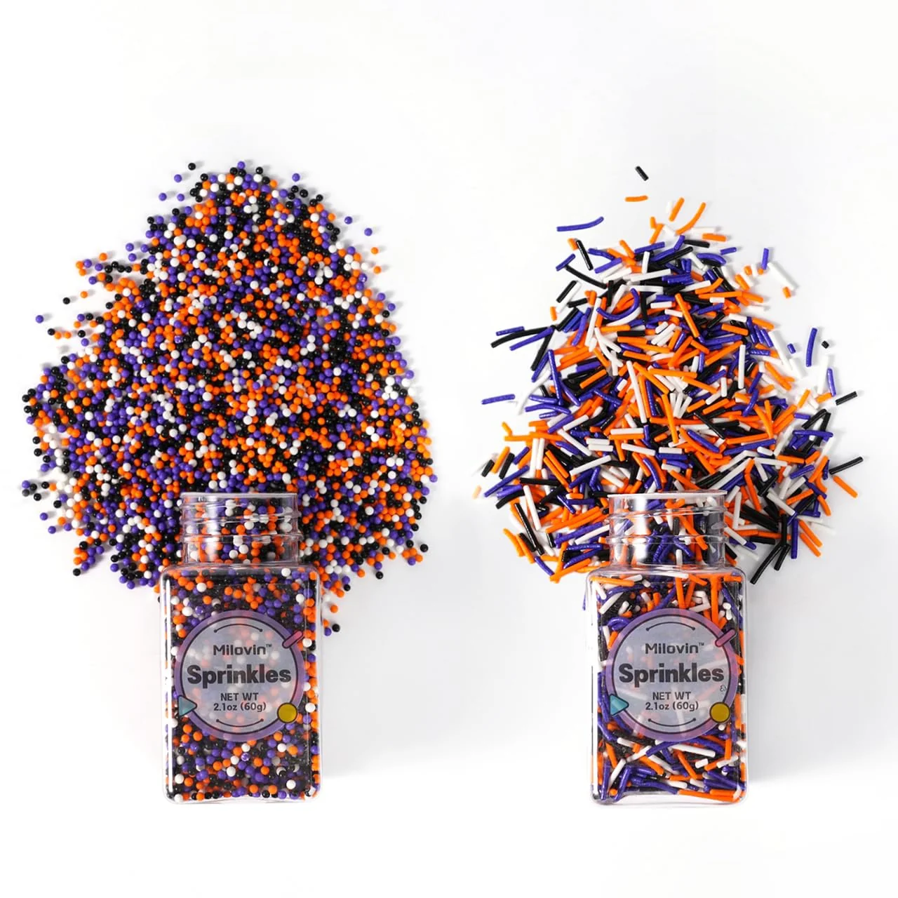 Breathable Edible Halloween Sprinkles for Cake Decorating Halloween Jimmies Sprinkle Nonpareils Sprinkle White Orange Purple Practical