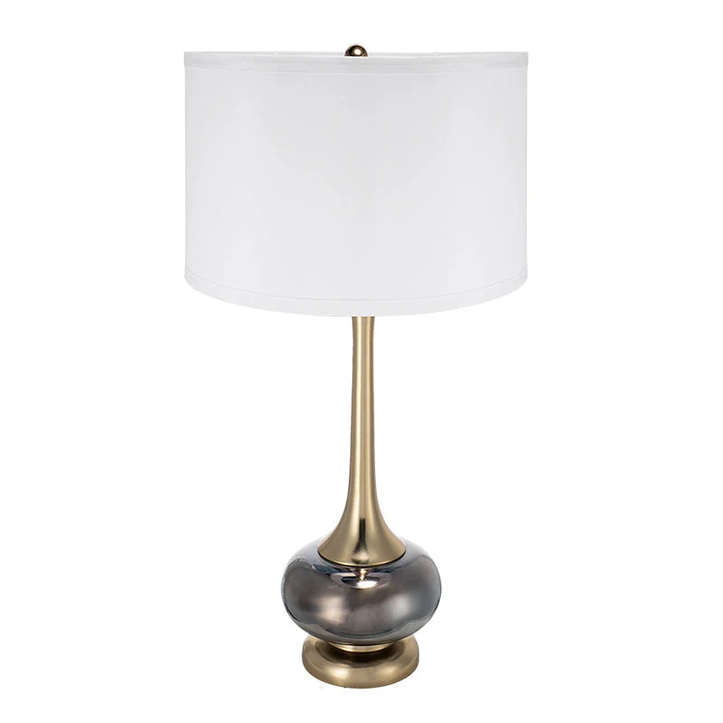 Unique D15x29 Table Lamp with Glass Drum Shade Selected