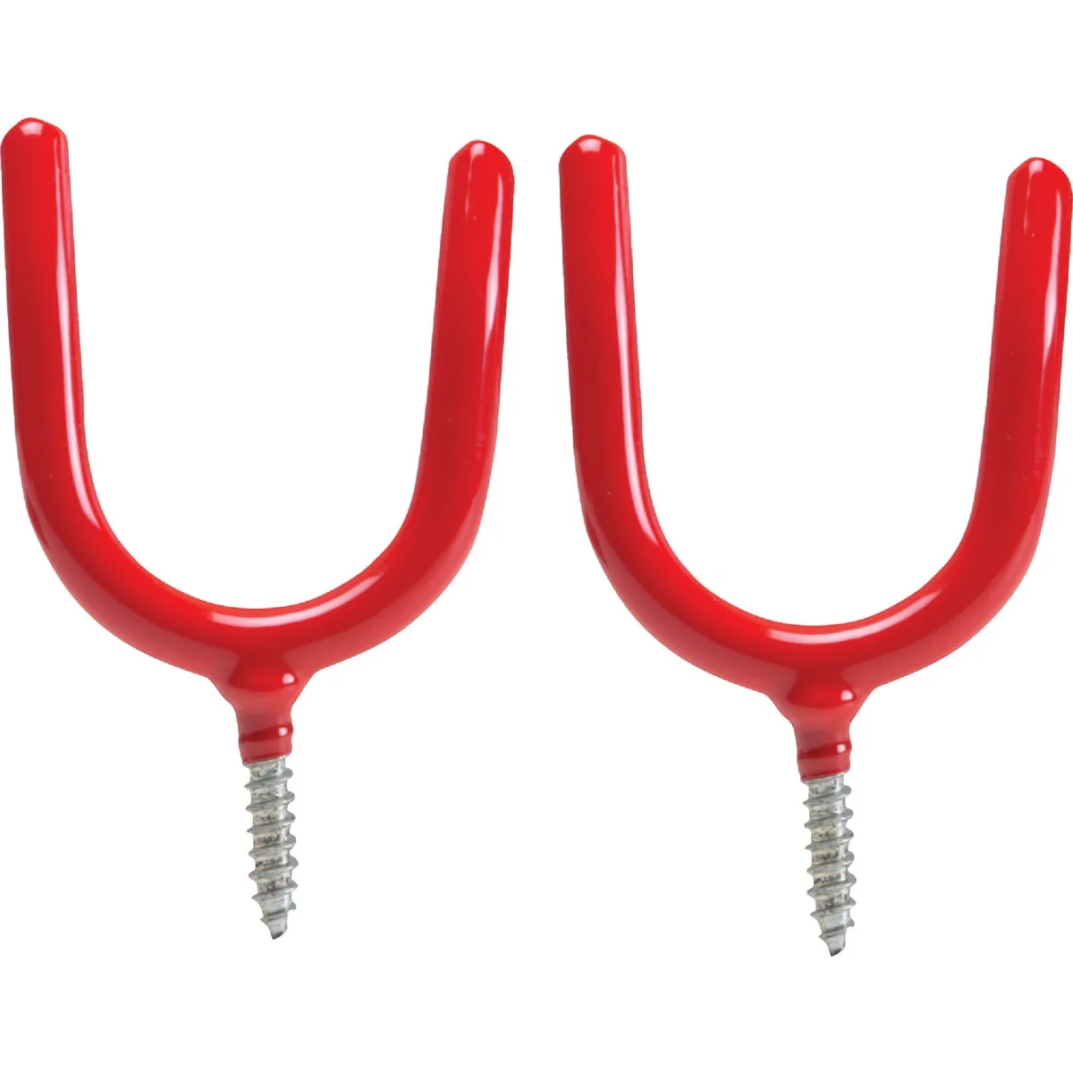Top-Quality Screw-In Vinyl Coated Red Storage Hook 2-Pack Dependable